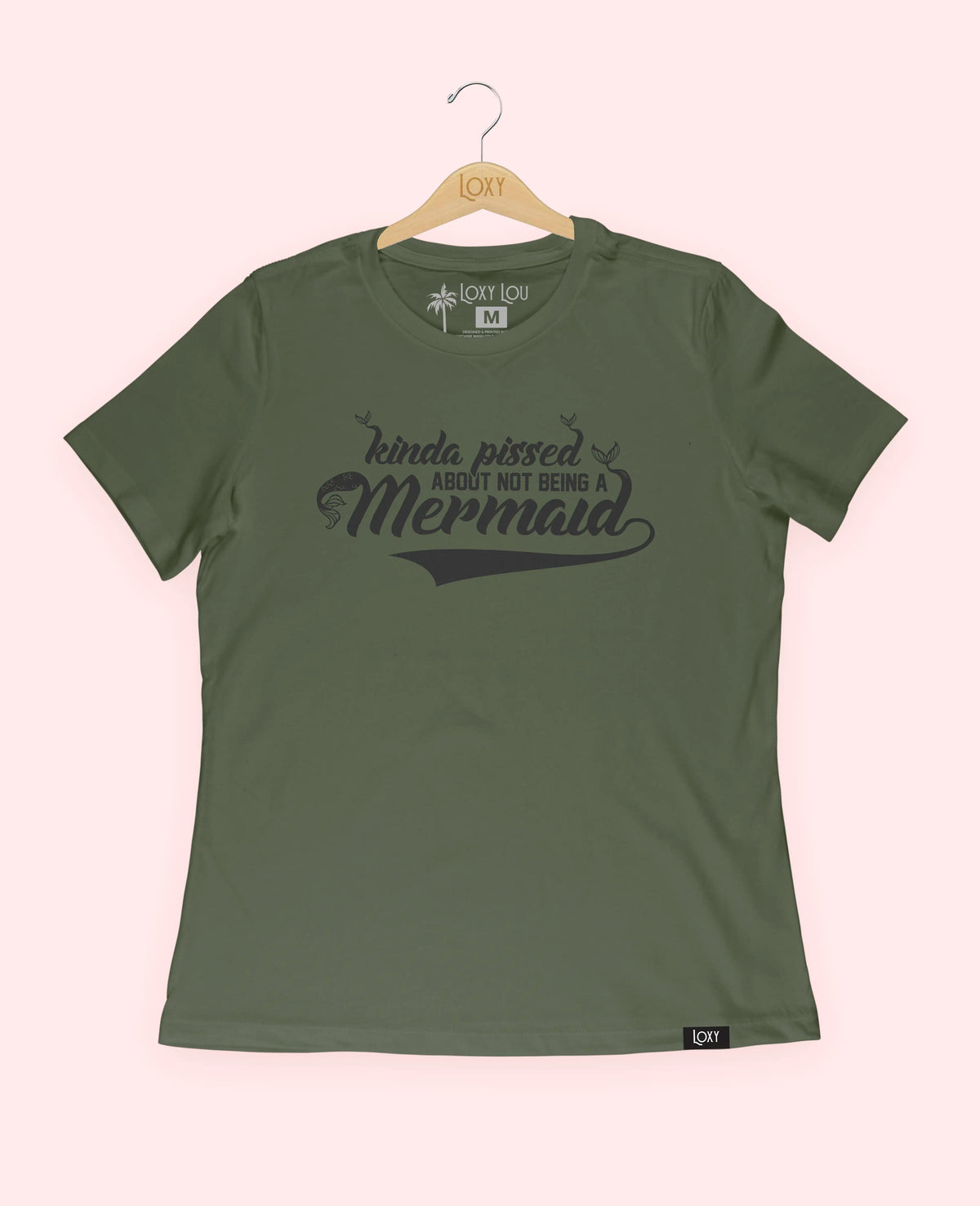 Military Green Tee 6400 mermaid - black.webp