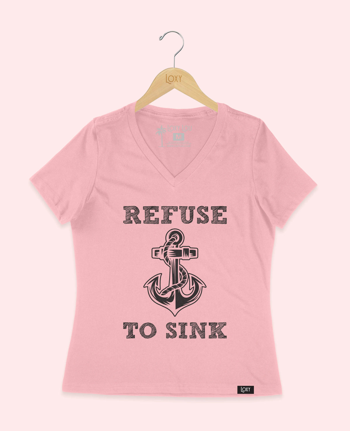 Pink V-neck 6405 Refuse to Sink Black.webp