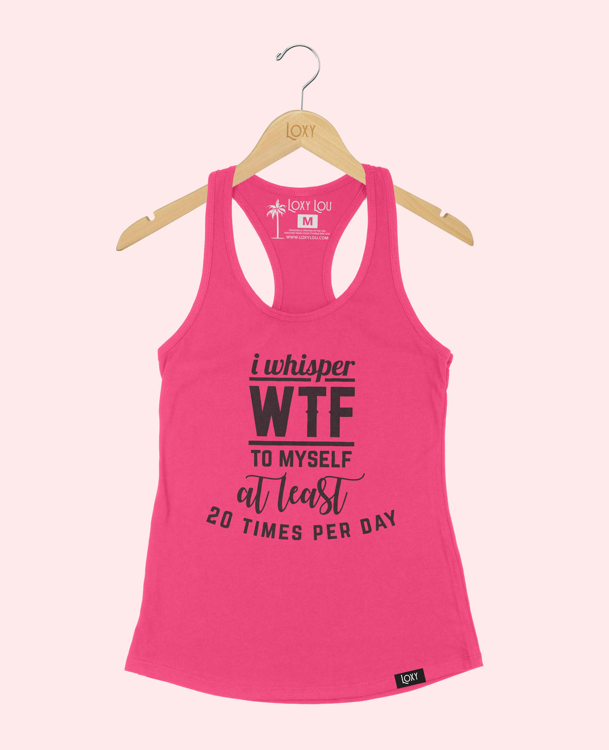 Pink Tank Top 1533 I Whisper WTF - White.webp