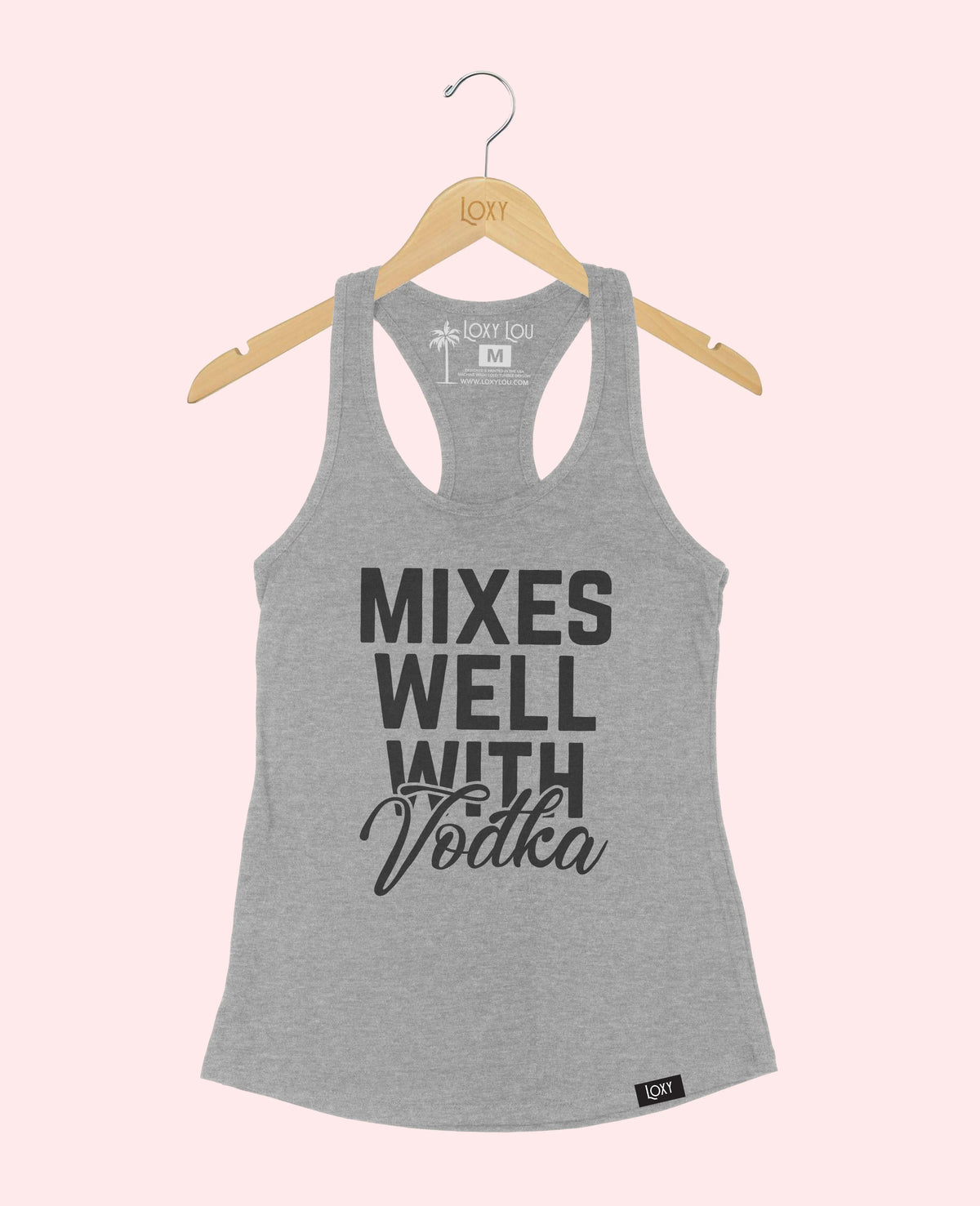 Heather Gray Tank Top 1533 Mixes well with Vodka - White.webp