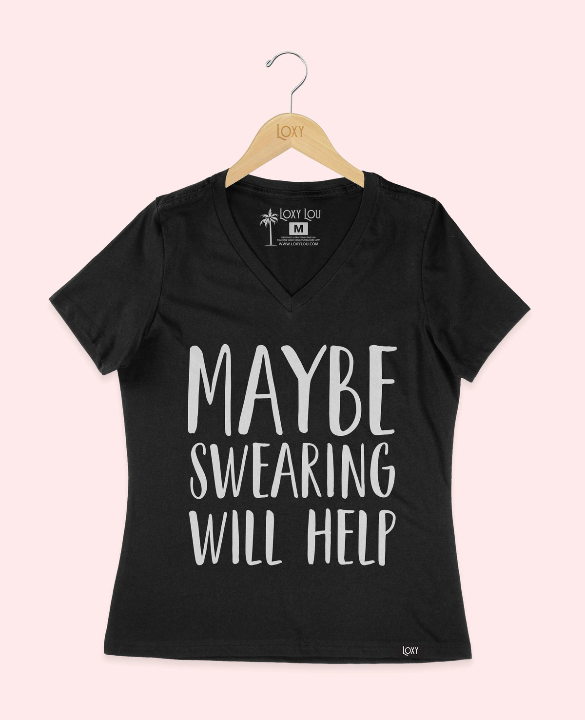 Black V-neck 6405 swearinghelps1bk.webp