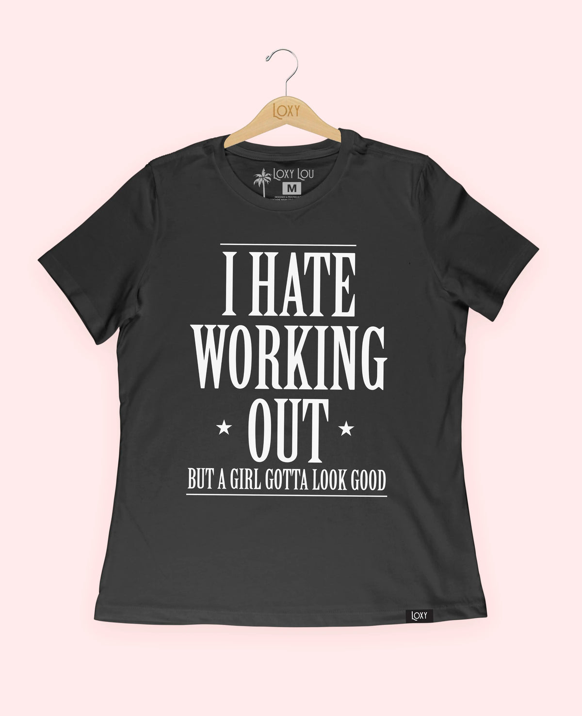 Black Tee 6400 ihateworkingout1bk.webp