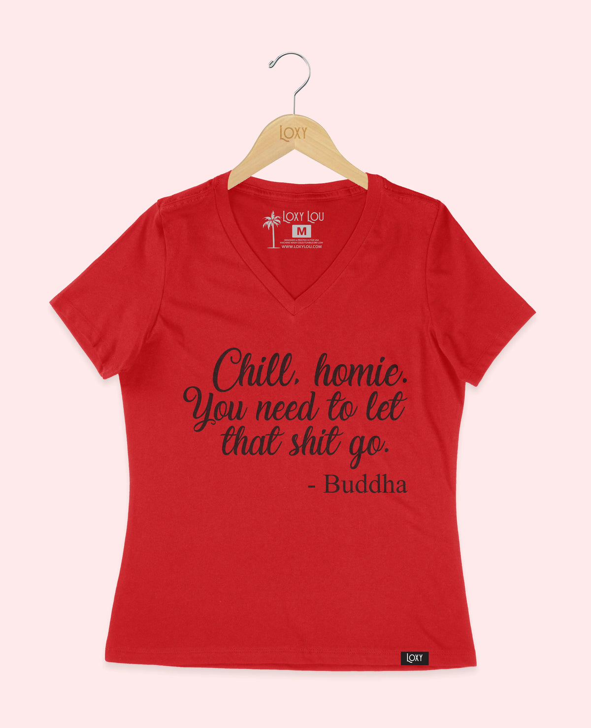 Red V-neck 6405 Chill homie - blk.webp