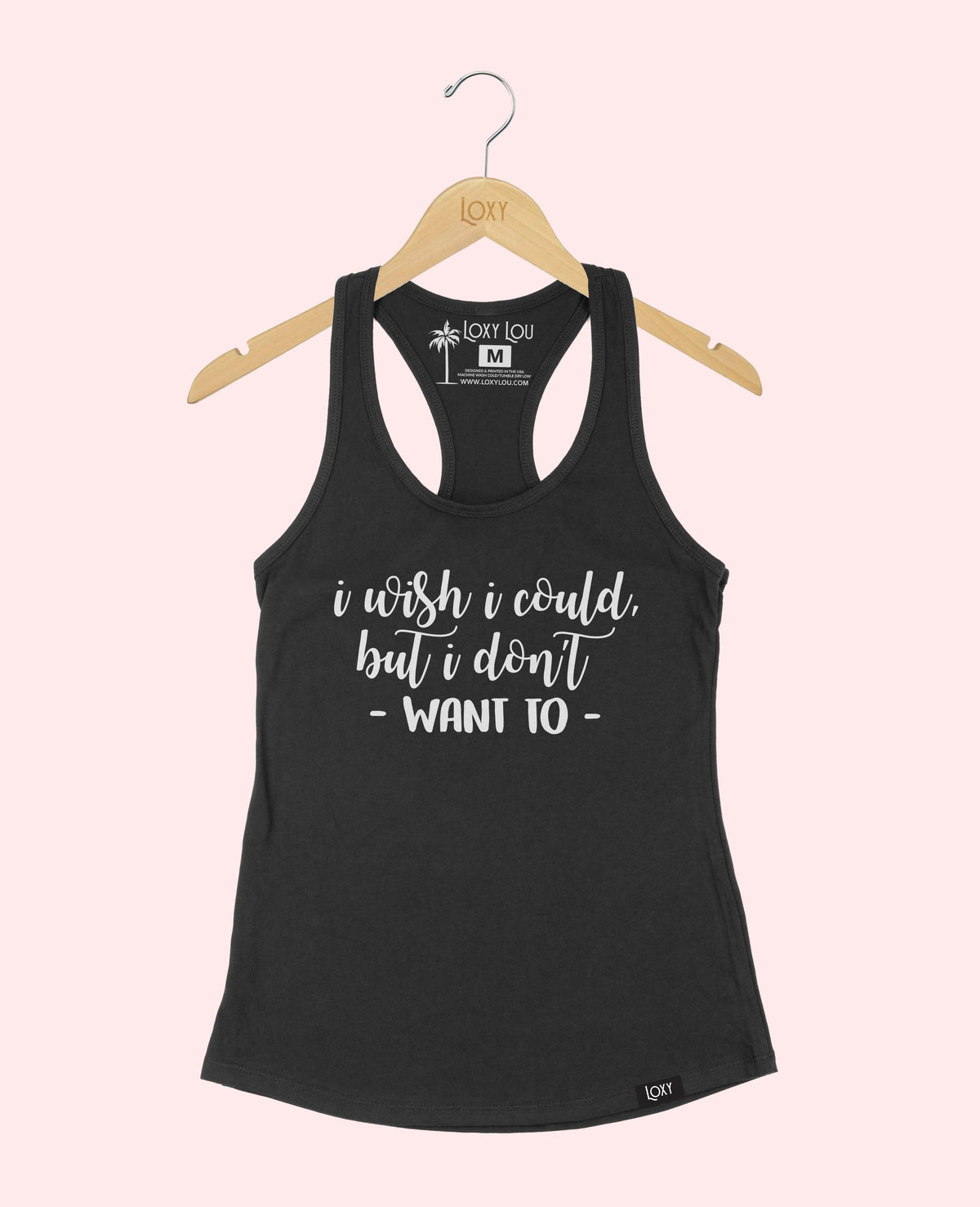 Black Tank Top 1533 I wish I could but I dont want to White.webp