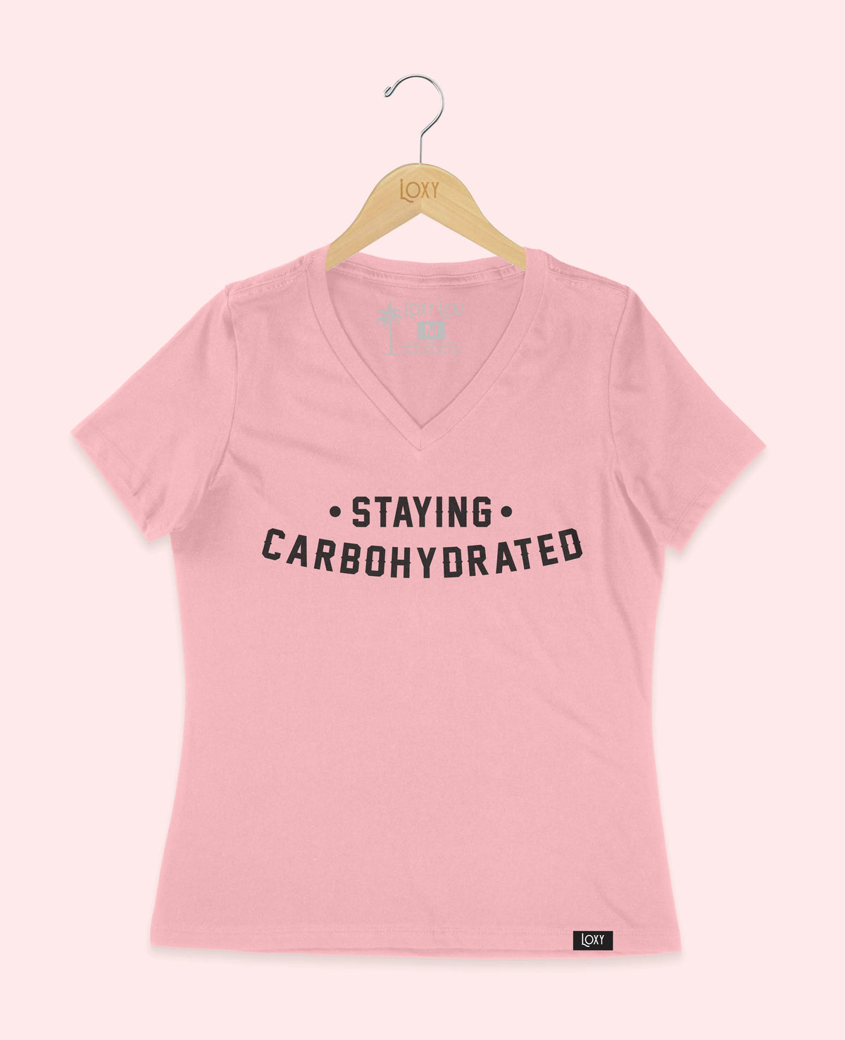 Pink V-neck 6405 Staying Carbo - Black Logo.webp