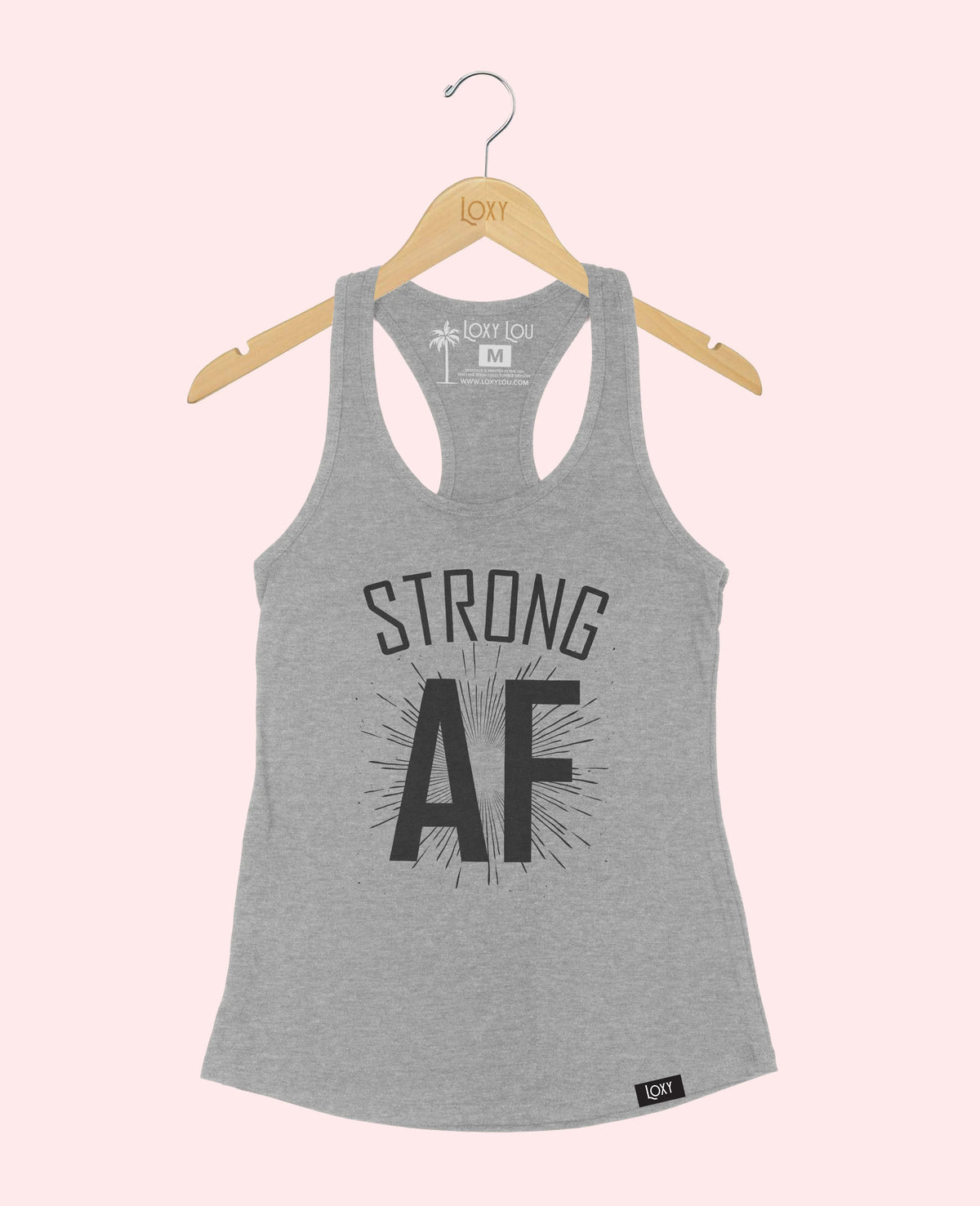 Heather Gray Tank Top 1533 Strong AF - black.webp