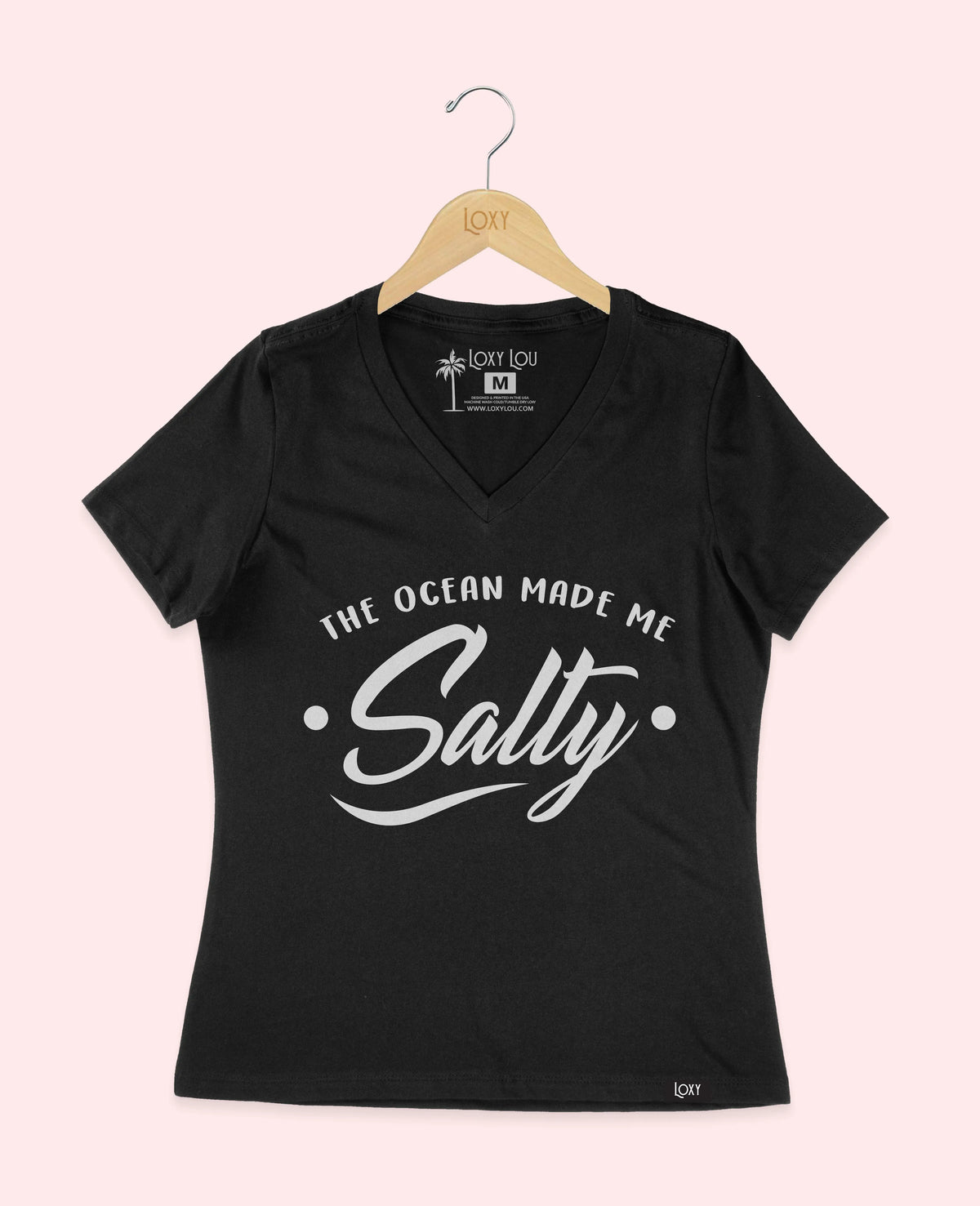 Black V-neck 6405 The Ocean Made ME Salty - black.webp