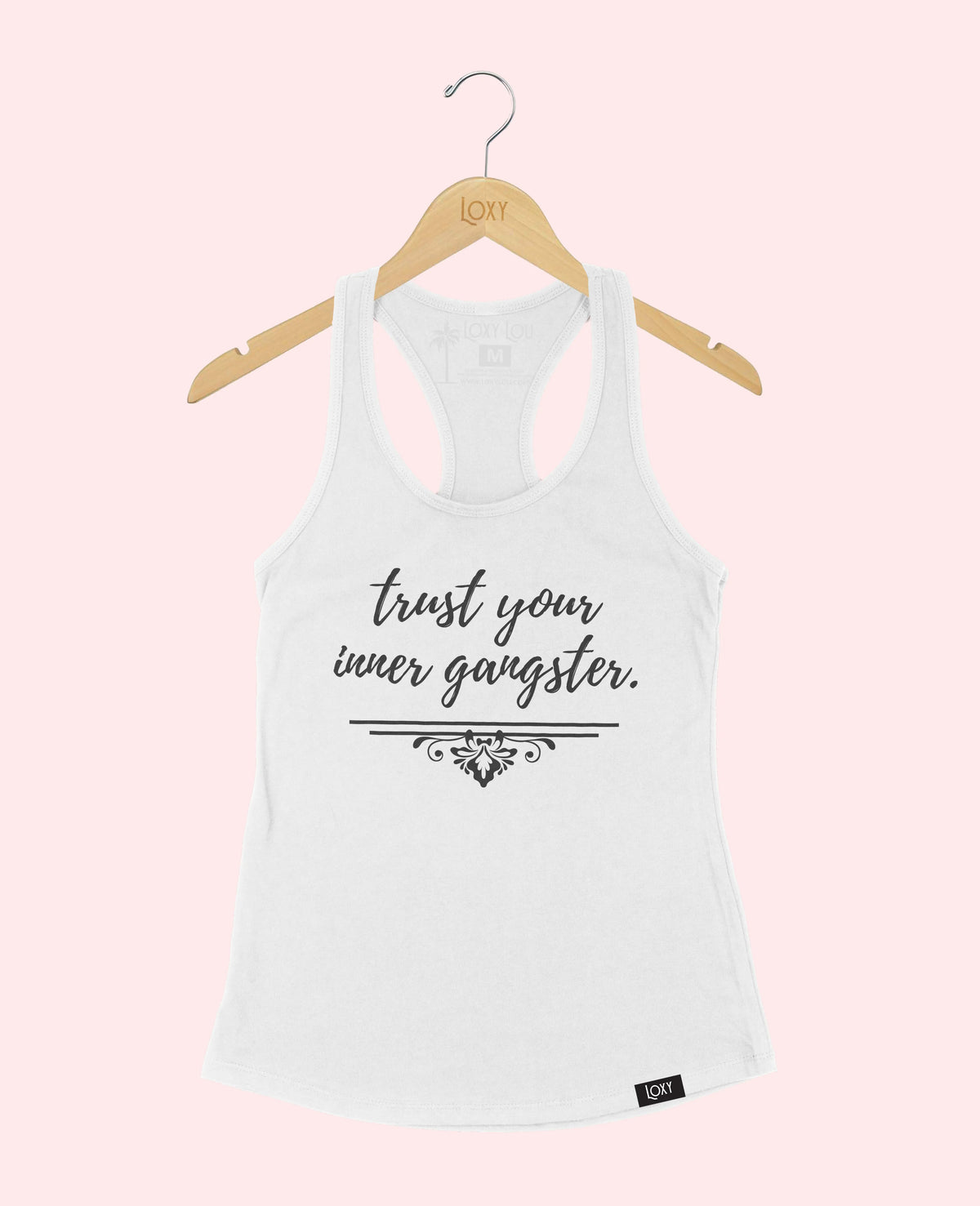 White Tank Top 1533 Trust Your inner Gangster - Black.webp