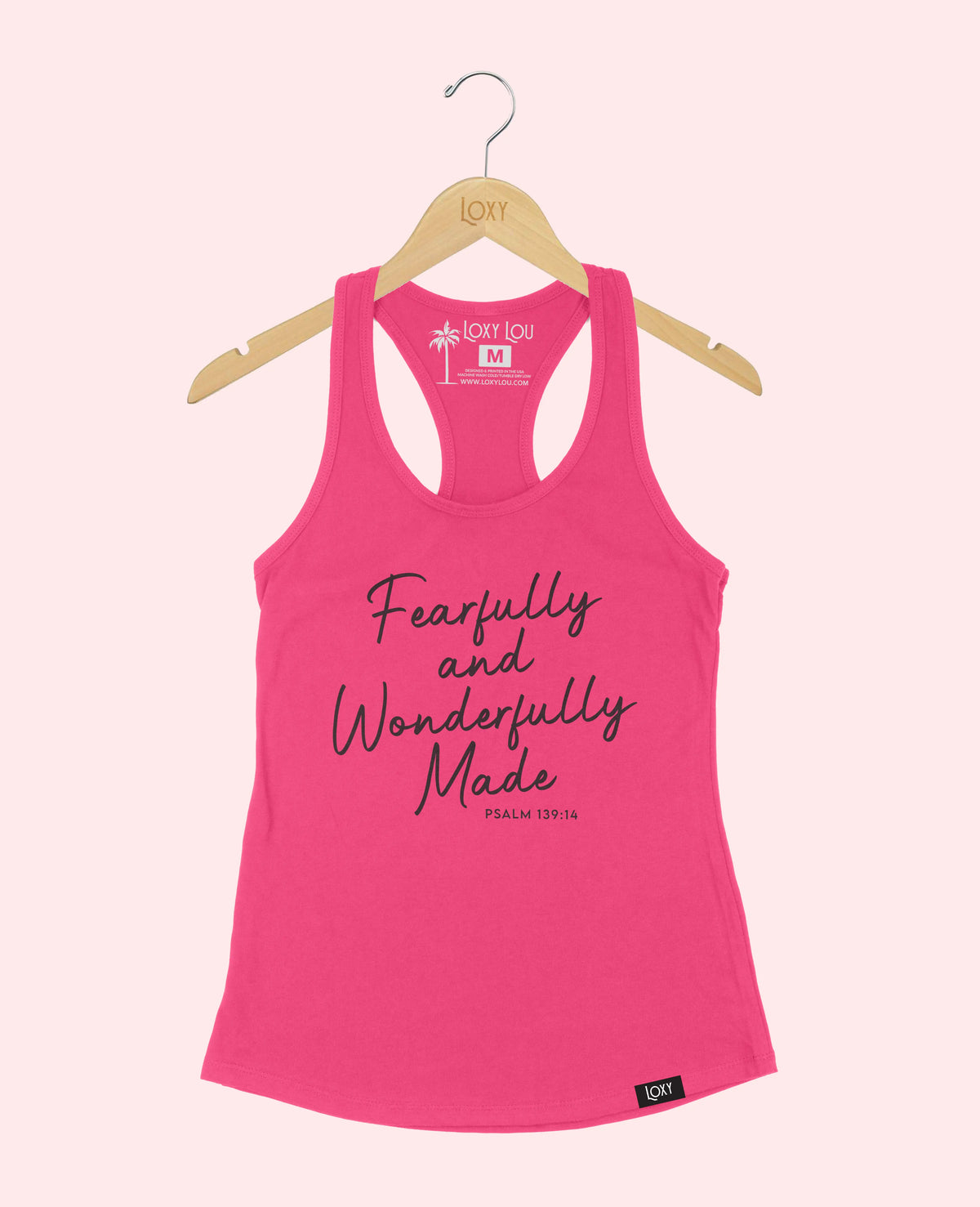 Pink Tank Top 1533 Fearfully and Wonderfully Made - Black.webp