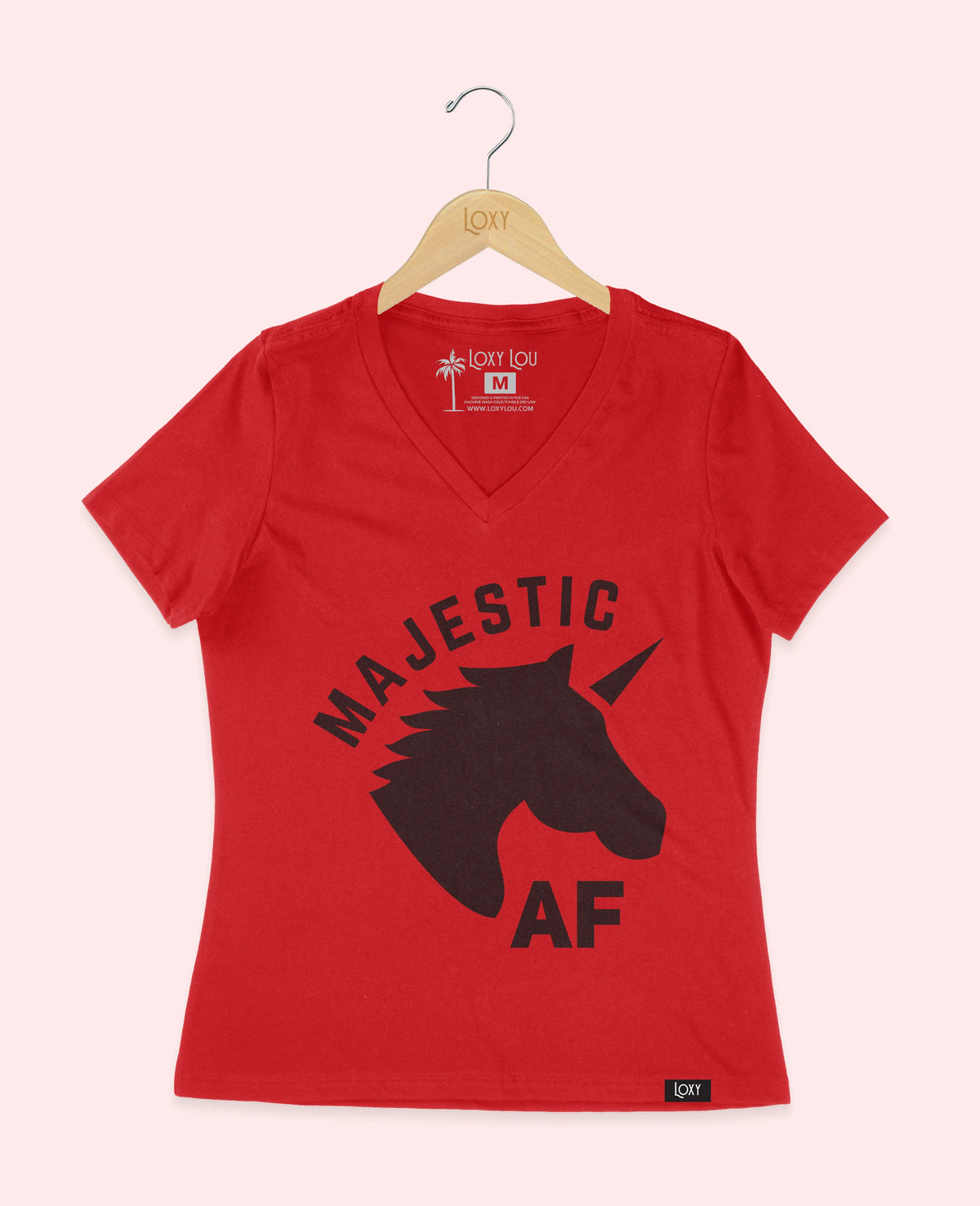 Red V-neck 6405 Majestic AF Black.webp