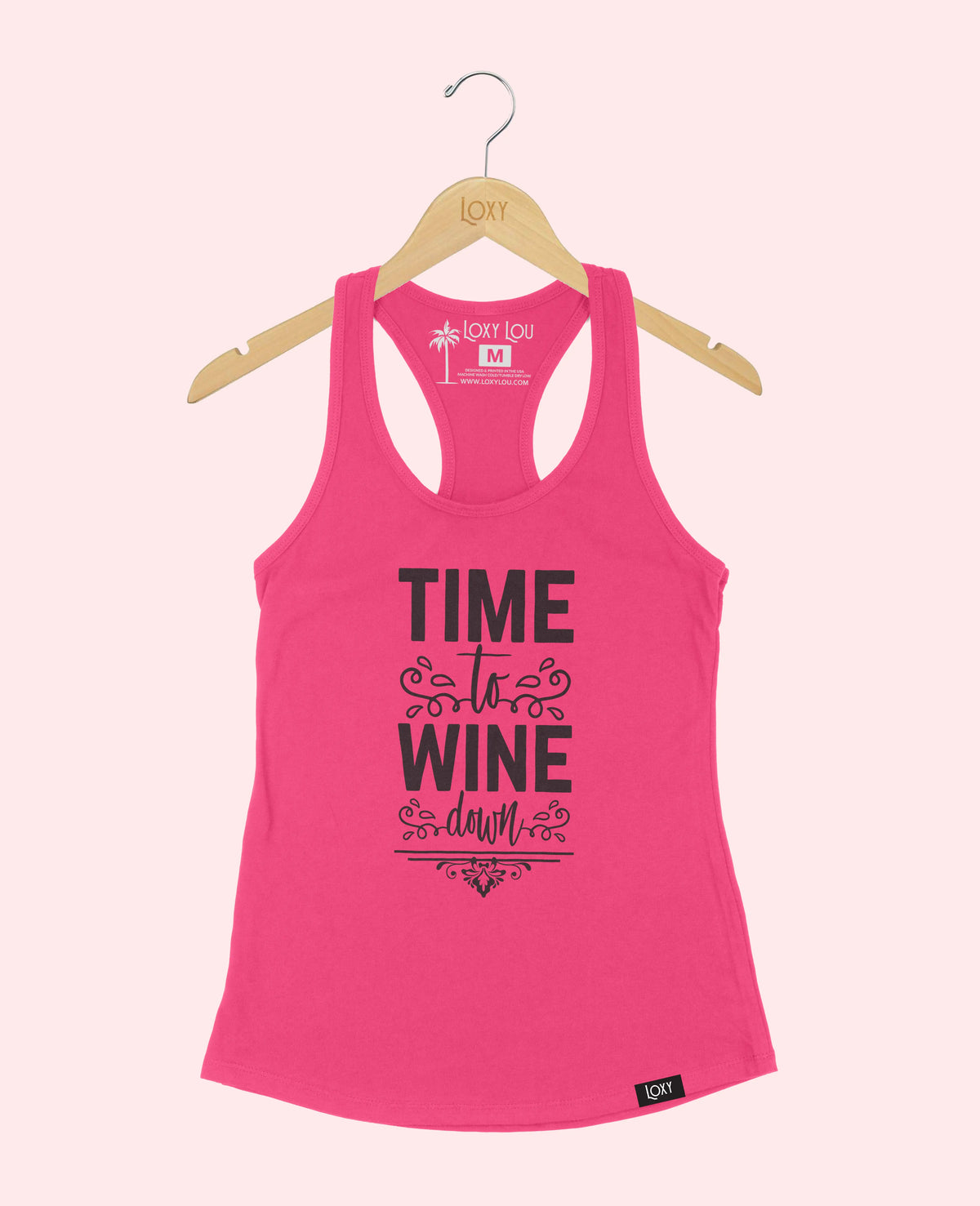 Pink Tank Top 1533 Time to Whine - Black.webp