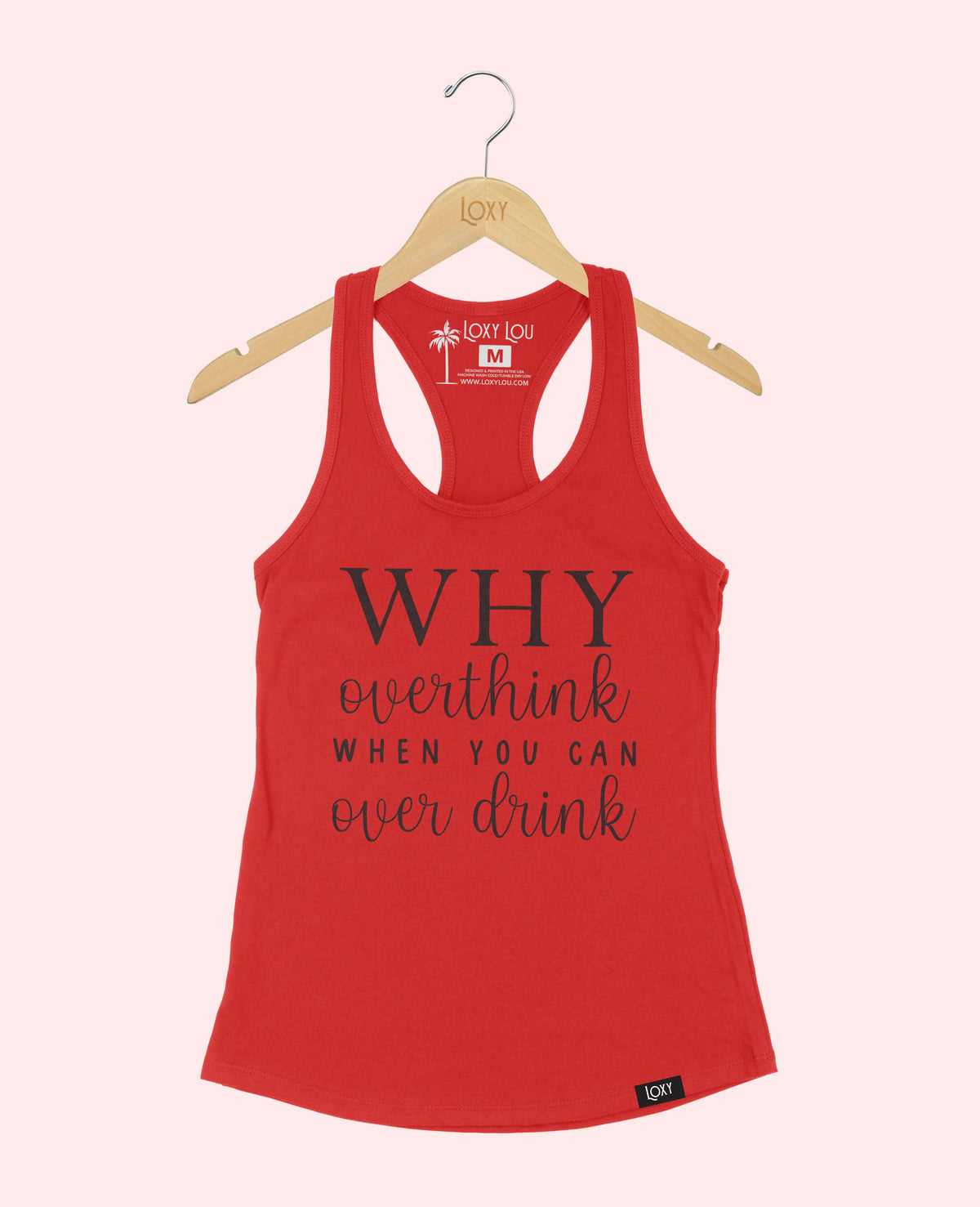 Red Tank Top 1533 Why Overthink - Black.webp