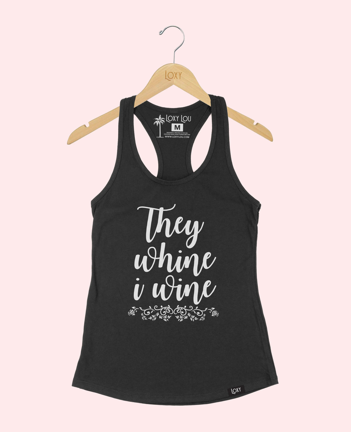 Black Tank Top 1533 They whine I wine - white.webp