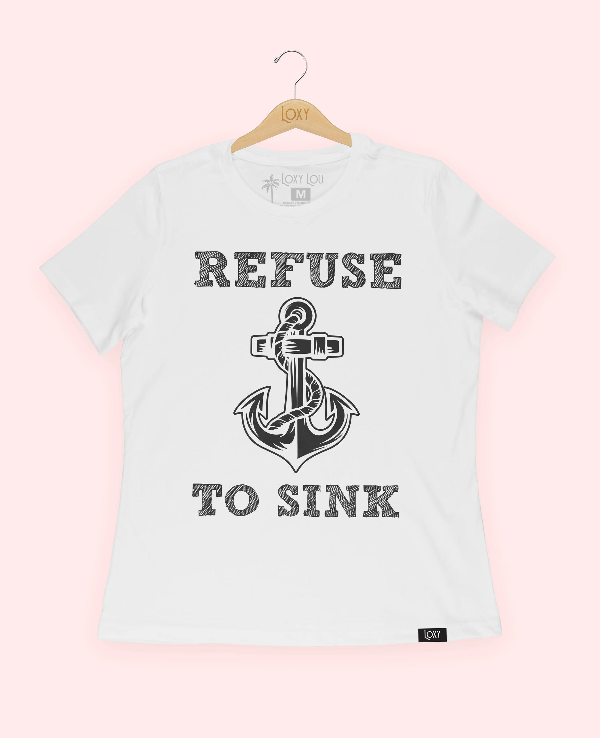 White Tee 6400 Refuse to Sink Black.webp