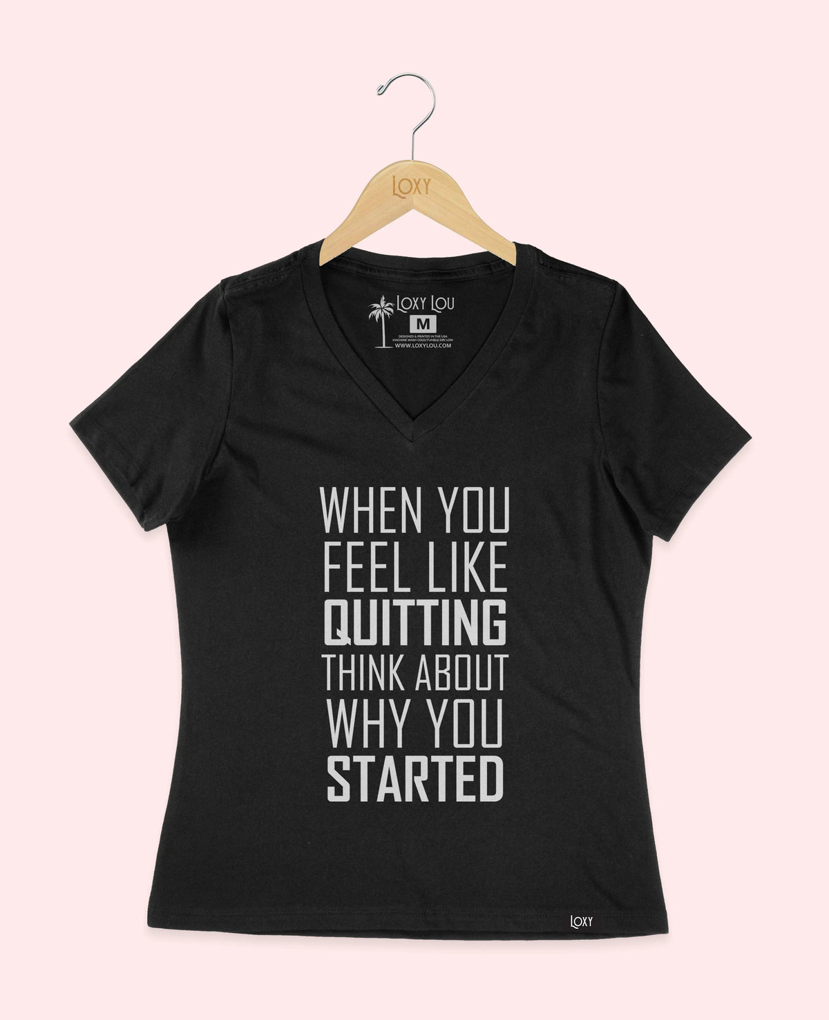 Black V-neck 6405 When You Feel Like Quitting - Black.webp