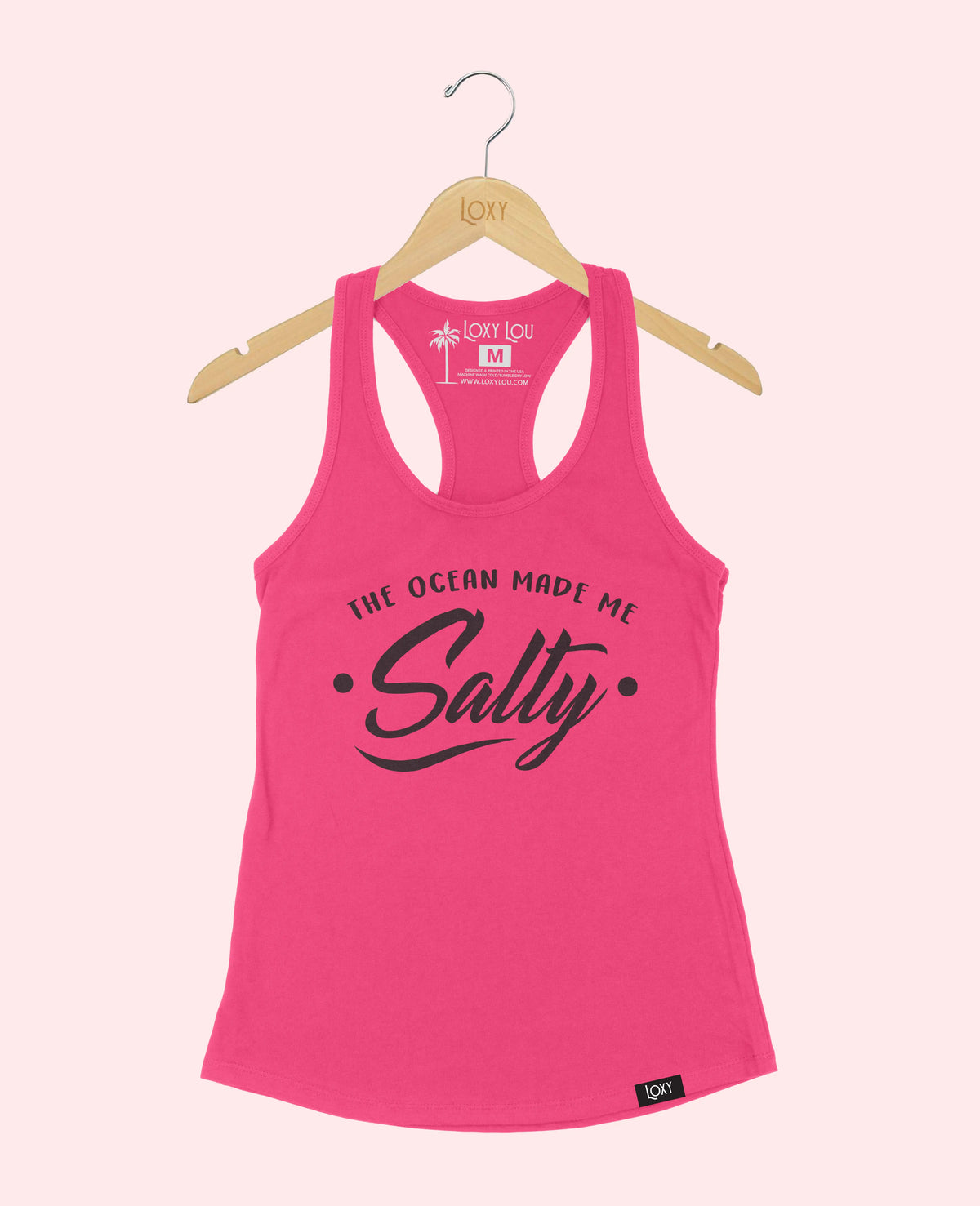 Pink Tank Top 1533 The Ocean Made ME Salty - White.webp