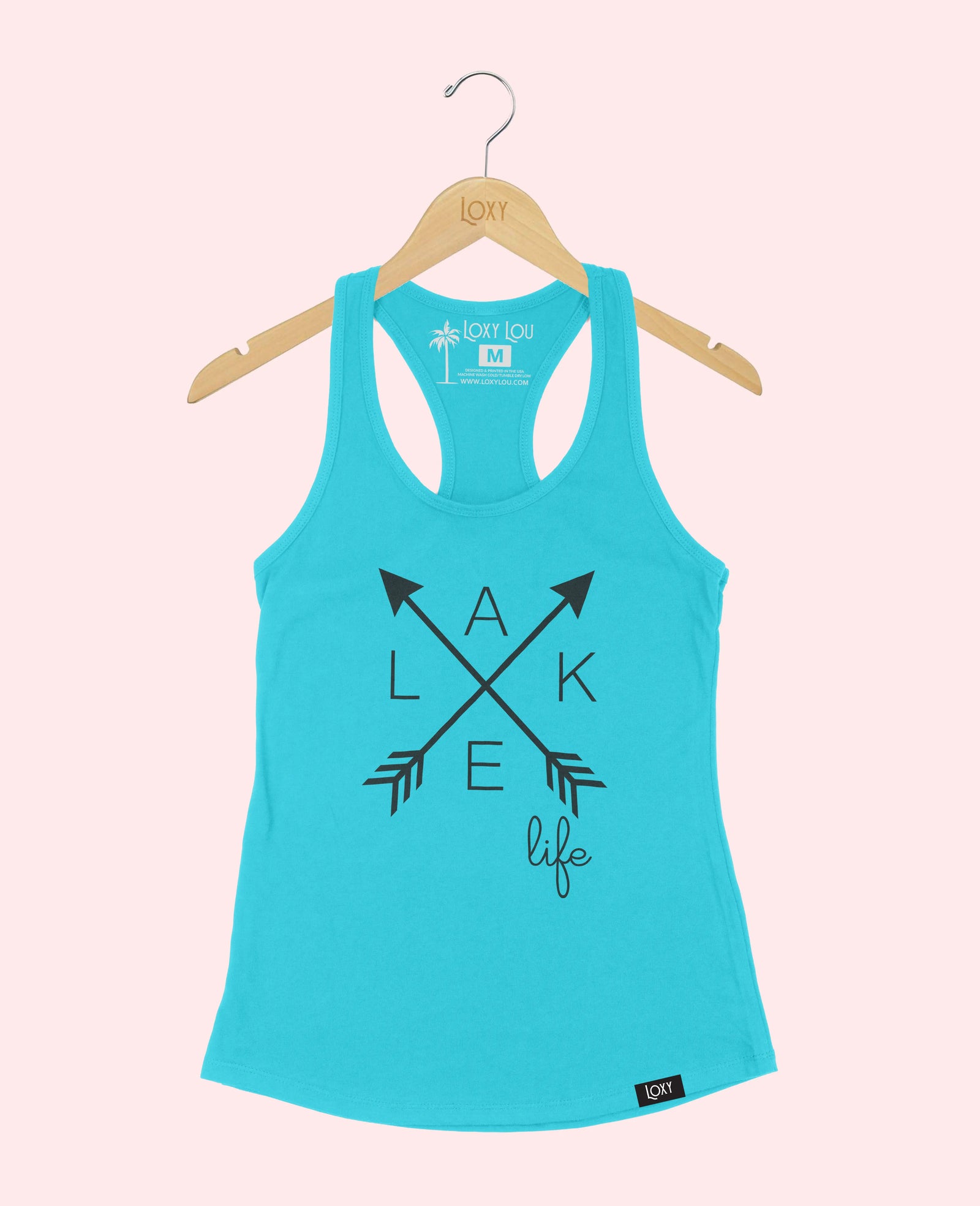 Teal Tank Top 1533 Lake Life - Black.webp