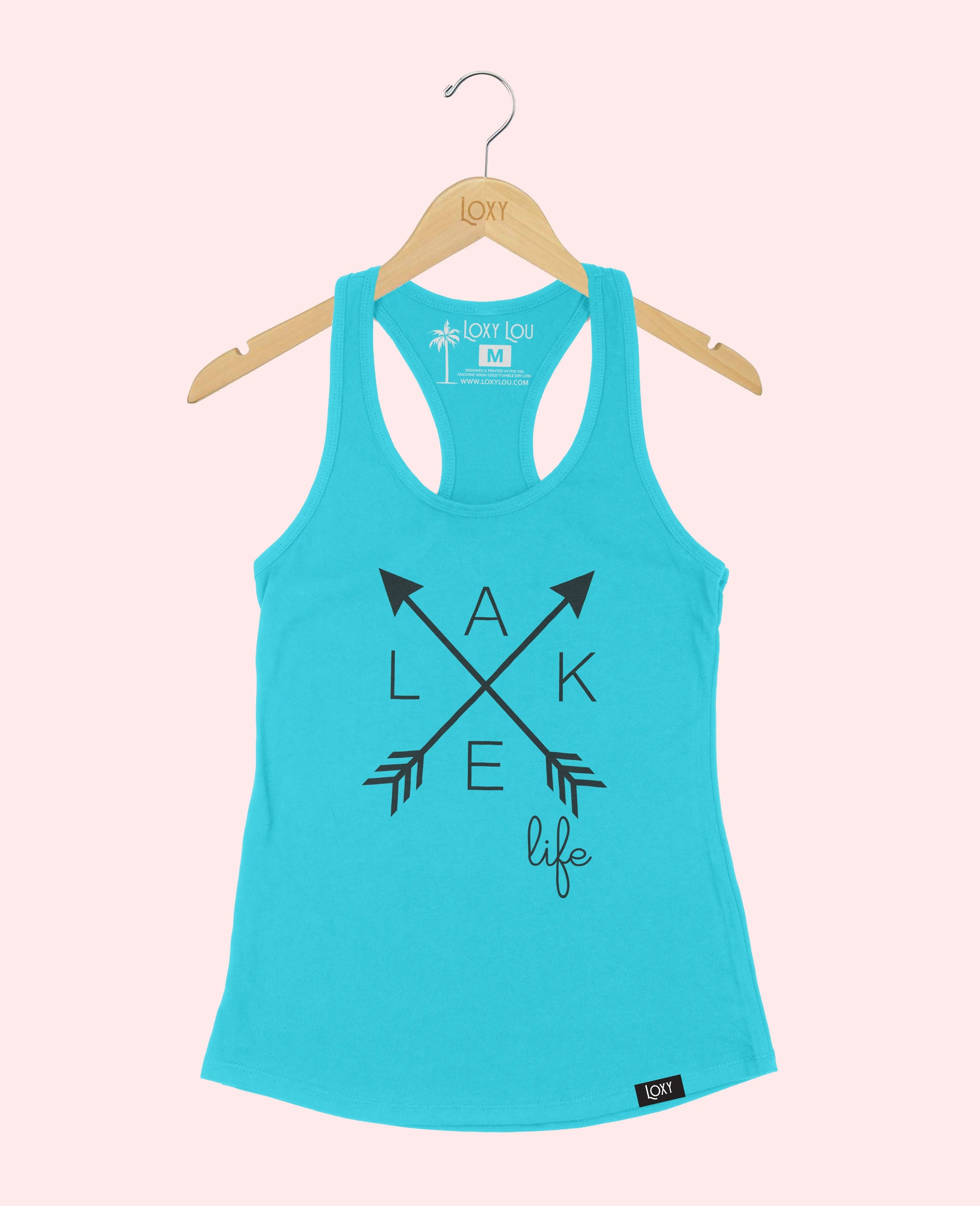 Teal Tank Top 1533 Lake Life - Black.webp