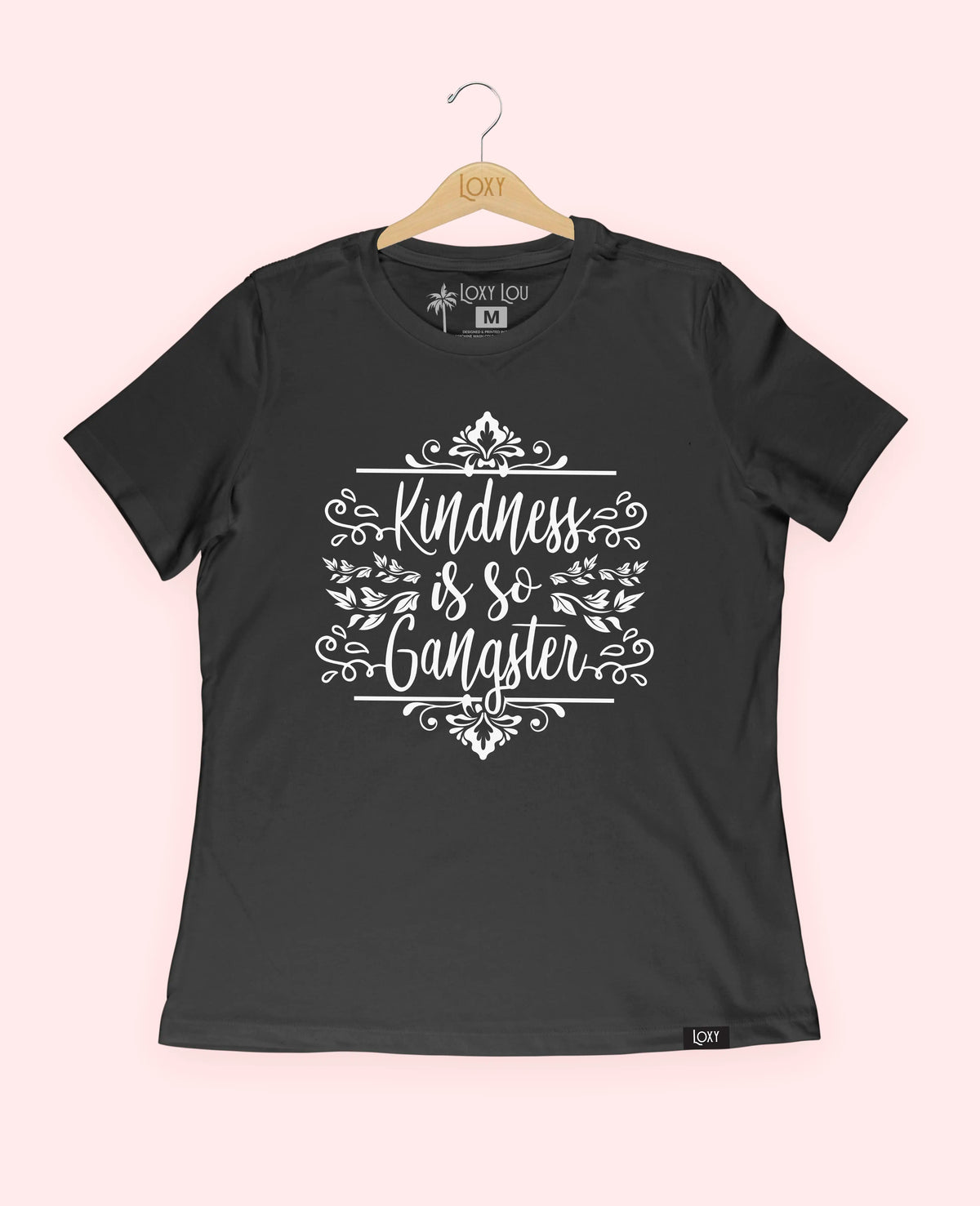 Black Tee 6400 Kindness is so gangster black.webp