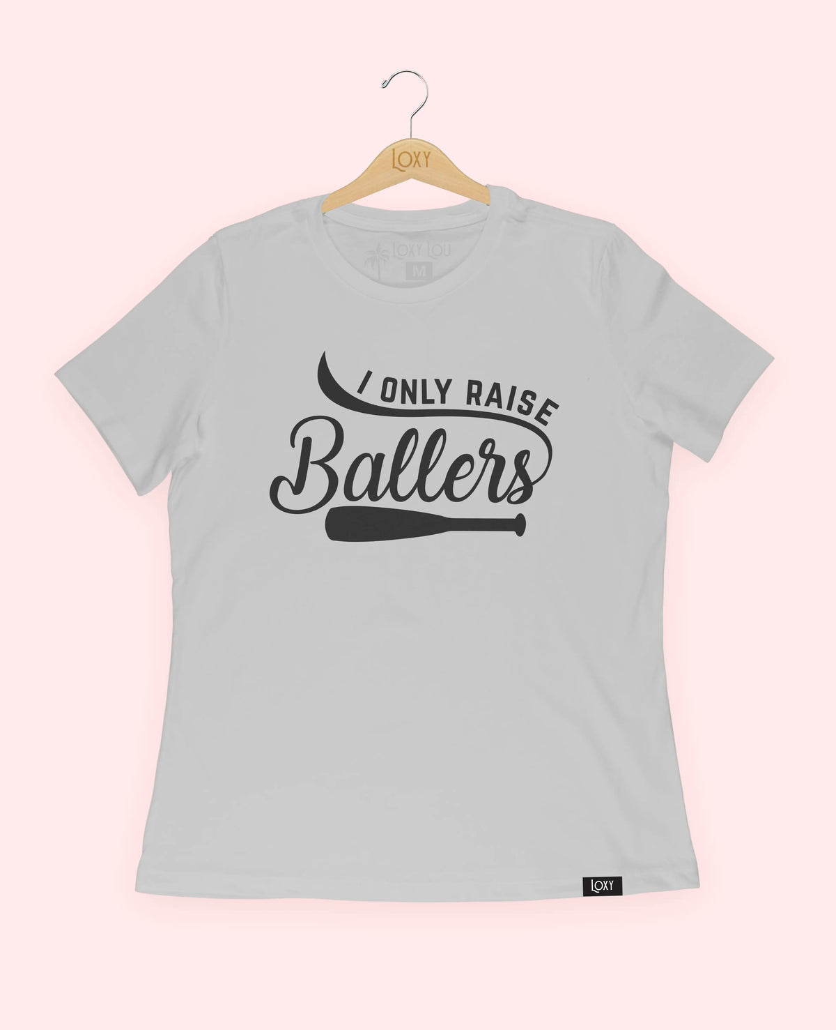 Silver Tee 6400 I only raise ballers - white.webp