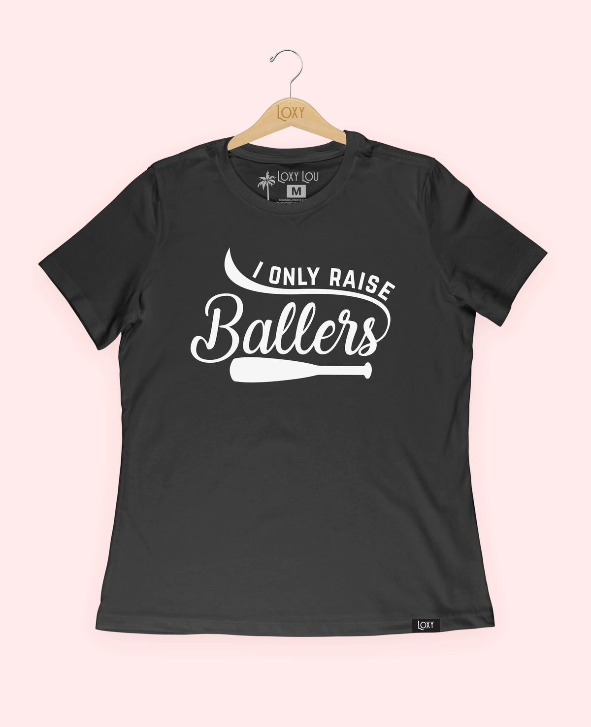 Black Tee 6400 I only raise ballers - black.webp