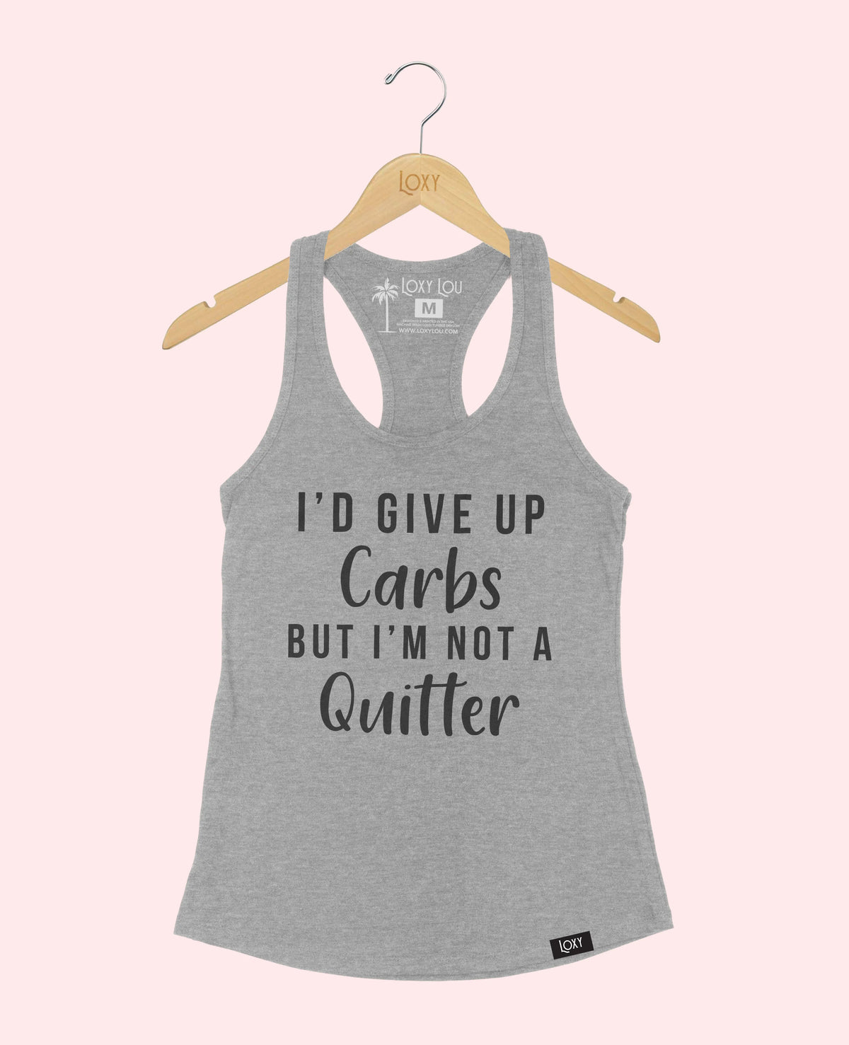 Heather Gray Tank Top 1533 No Carb Quitter - Black.webp