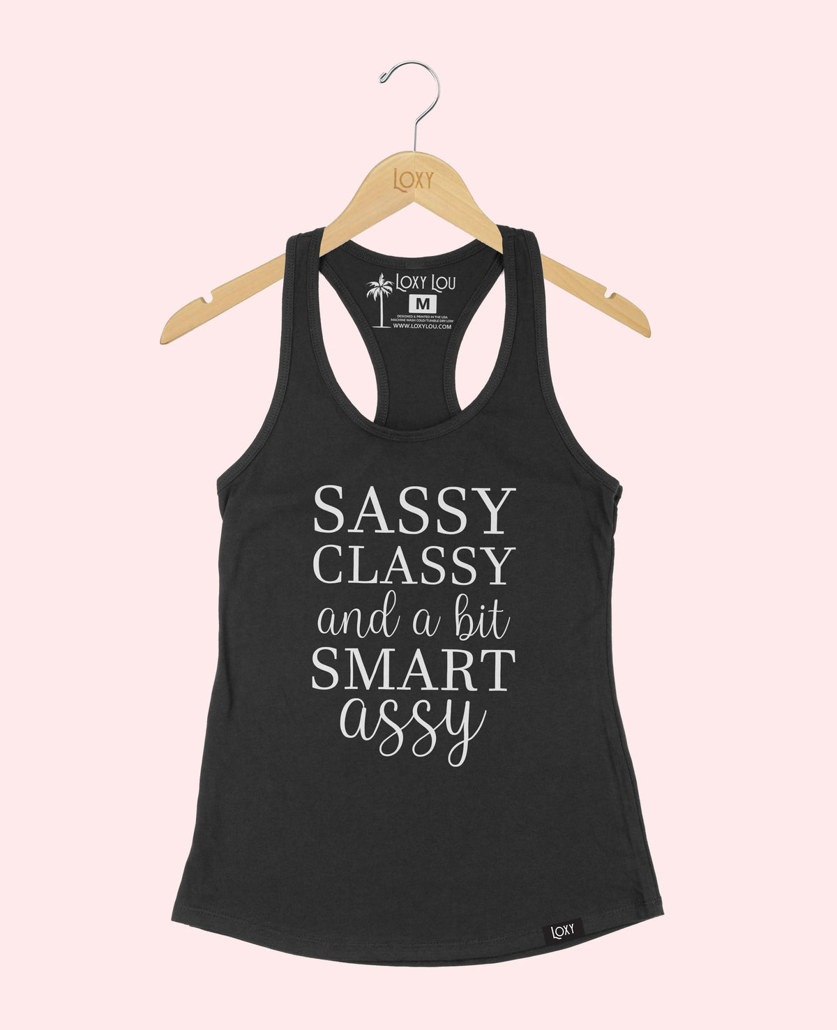 Black Tank Top 1533 Sassy Classy Smart Assy - White.webp