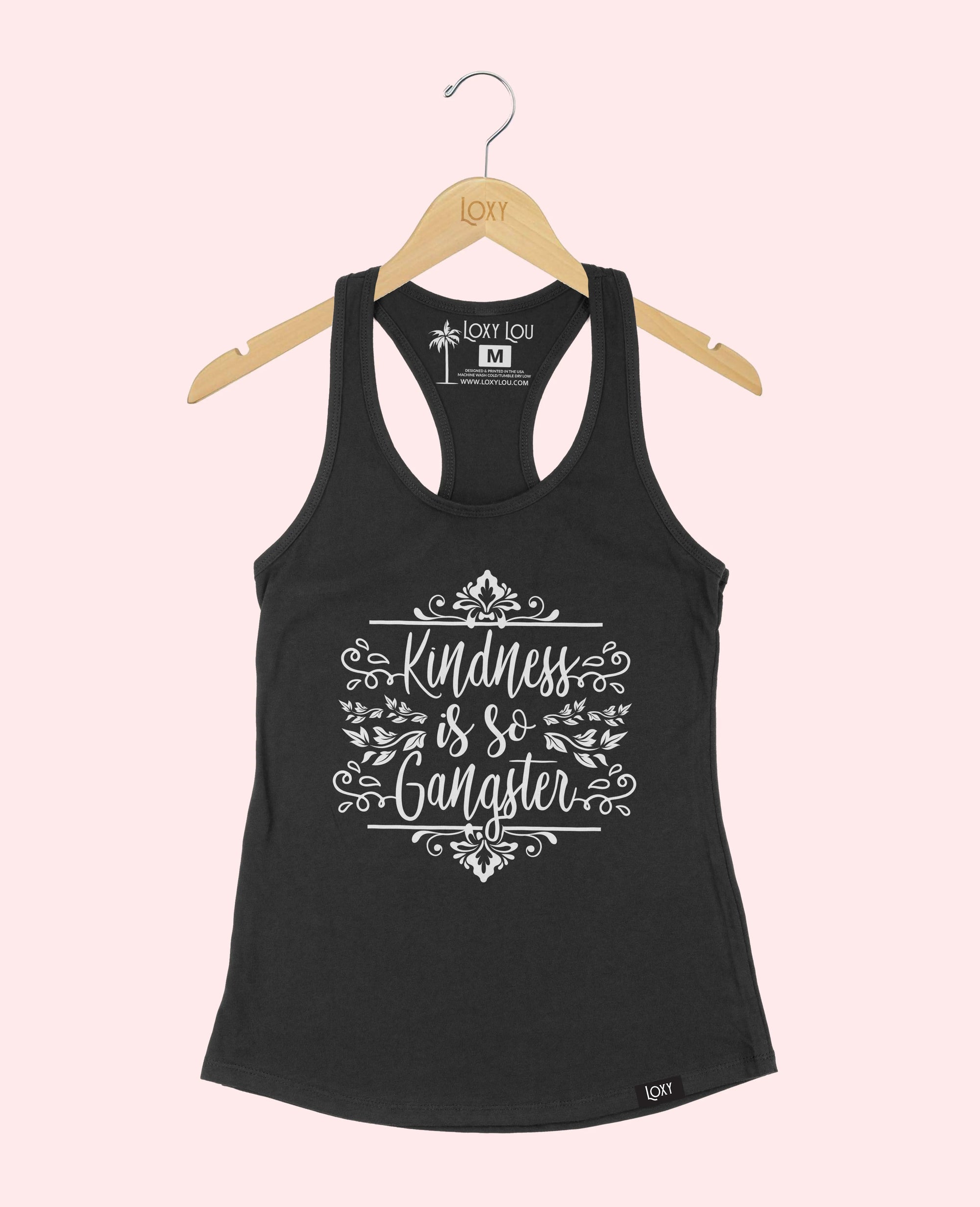 Black Tank Top 1533 Kindness is so gangster black.webp