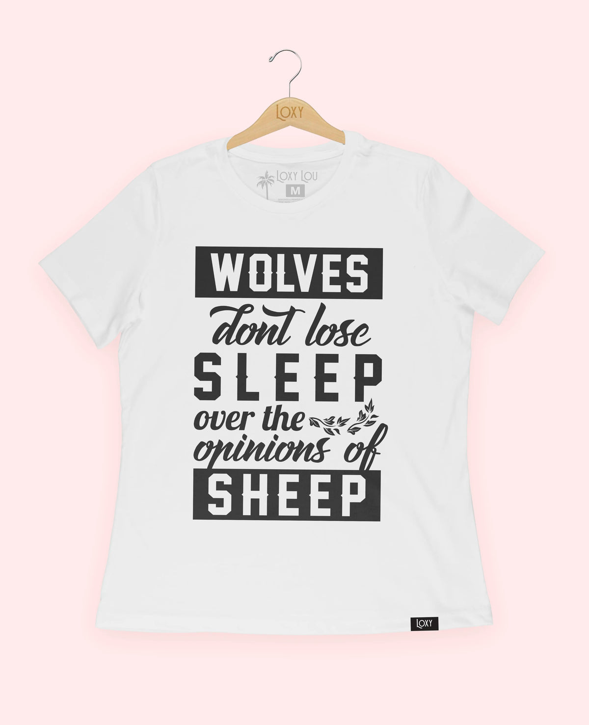 White Tee 6400 Wolves don&#39;t lose sleep - white.webp