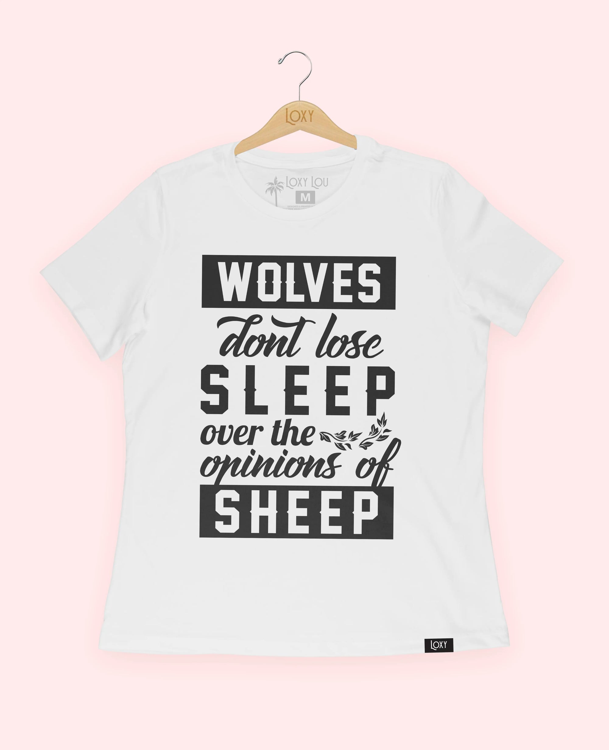 White Tee 6400 Wolves don't lose sleep - white.webp