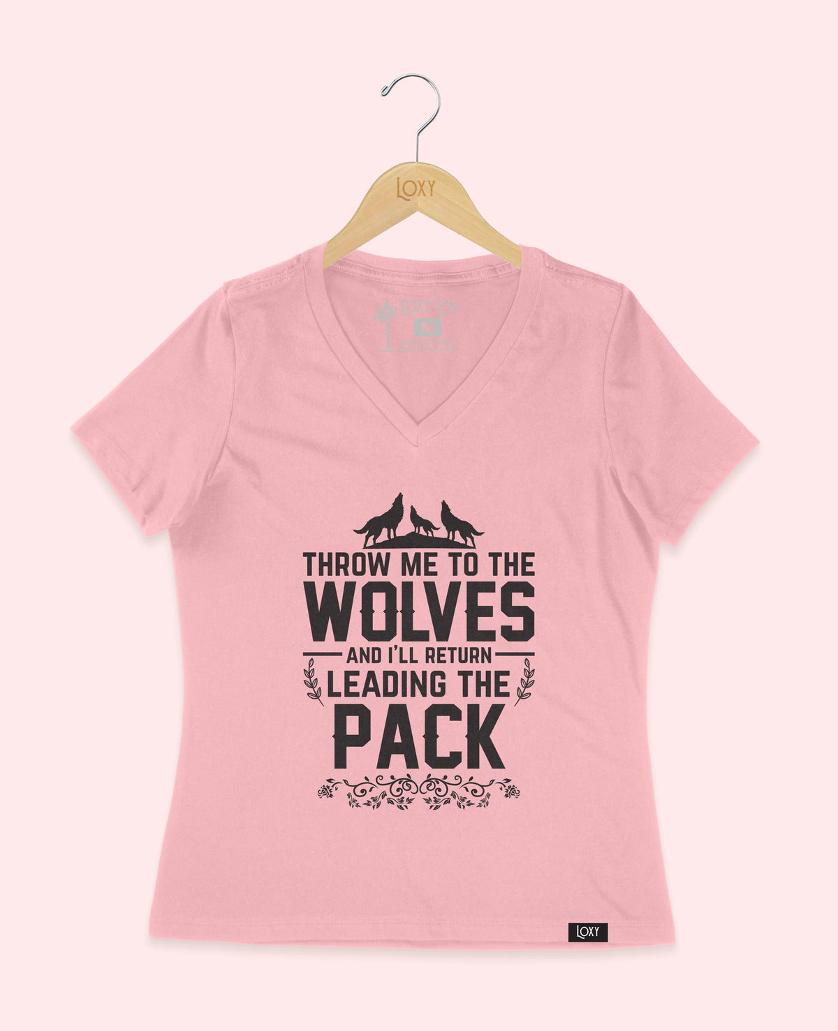 Pink V-neck 6405 Throw me to the wolves - white.webp