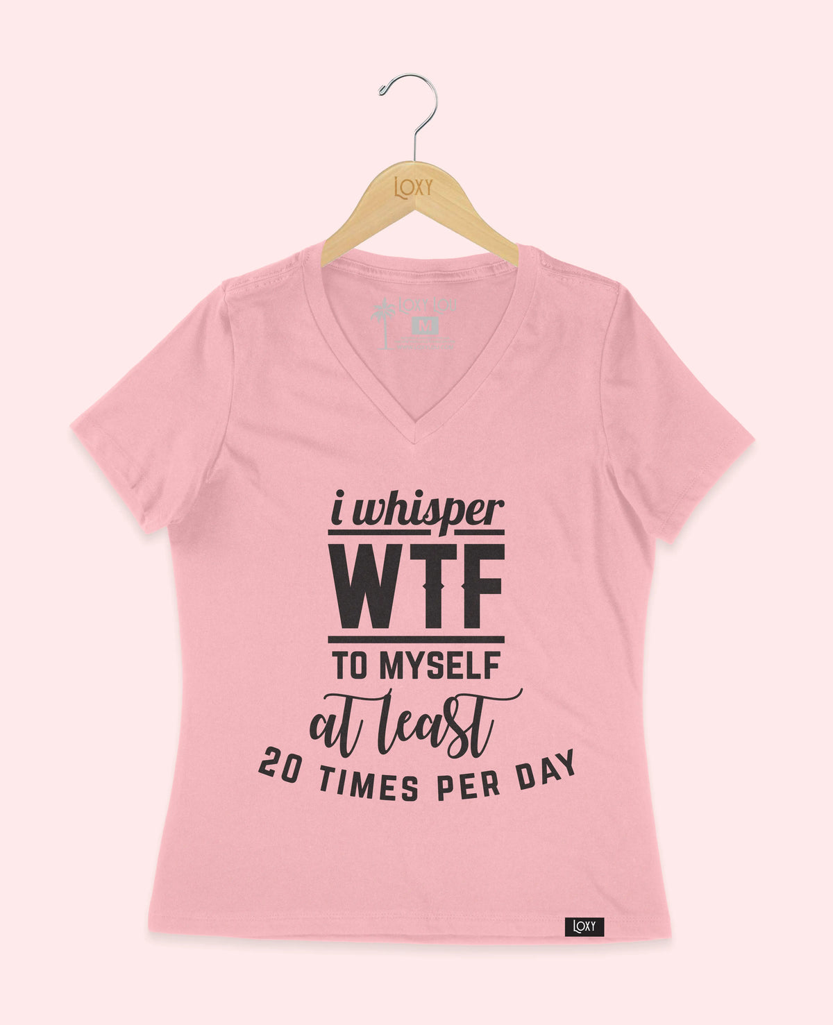 Pink V-neck 6405 I Whisper WTF - White.webp