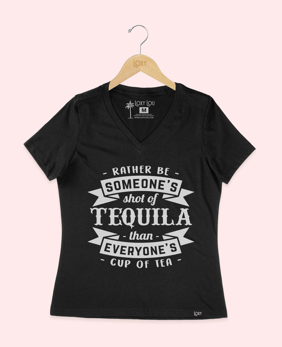 Black V-neck 6405 Rather be someones shot of tequila.webp