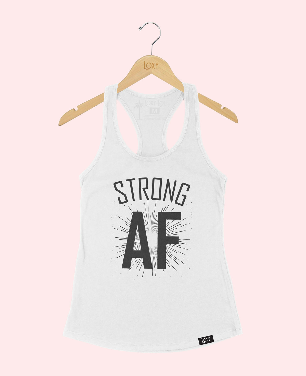 White Tank Top 1533 Strong AF - black.webp