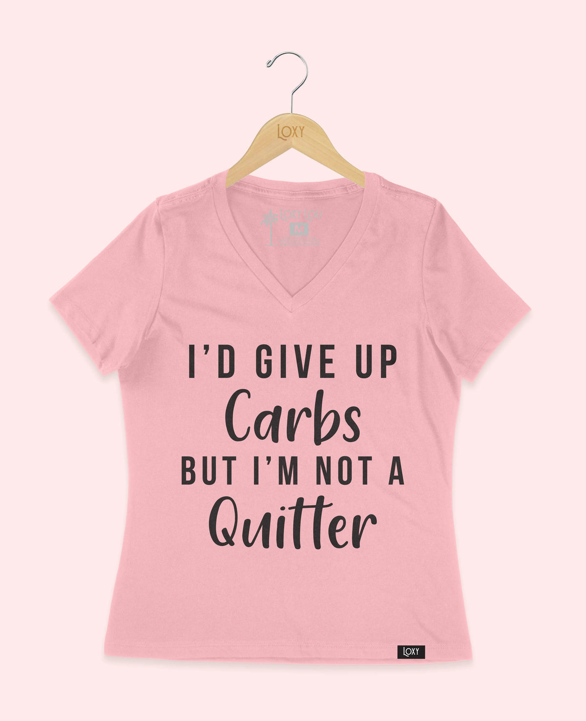 Pink V-neck 6405 No Carb Quitter - Black.webp