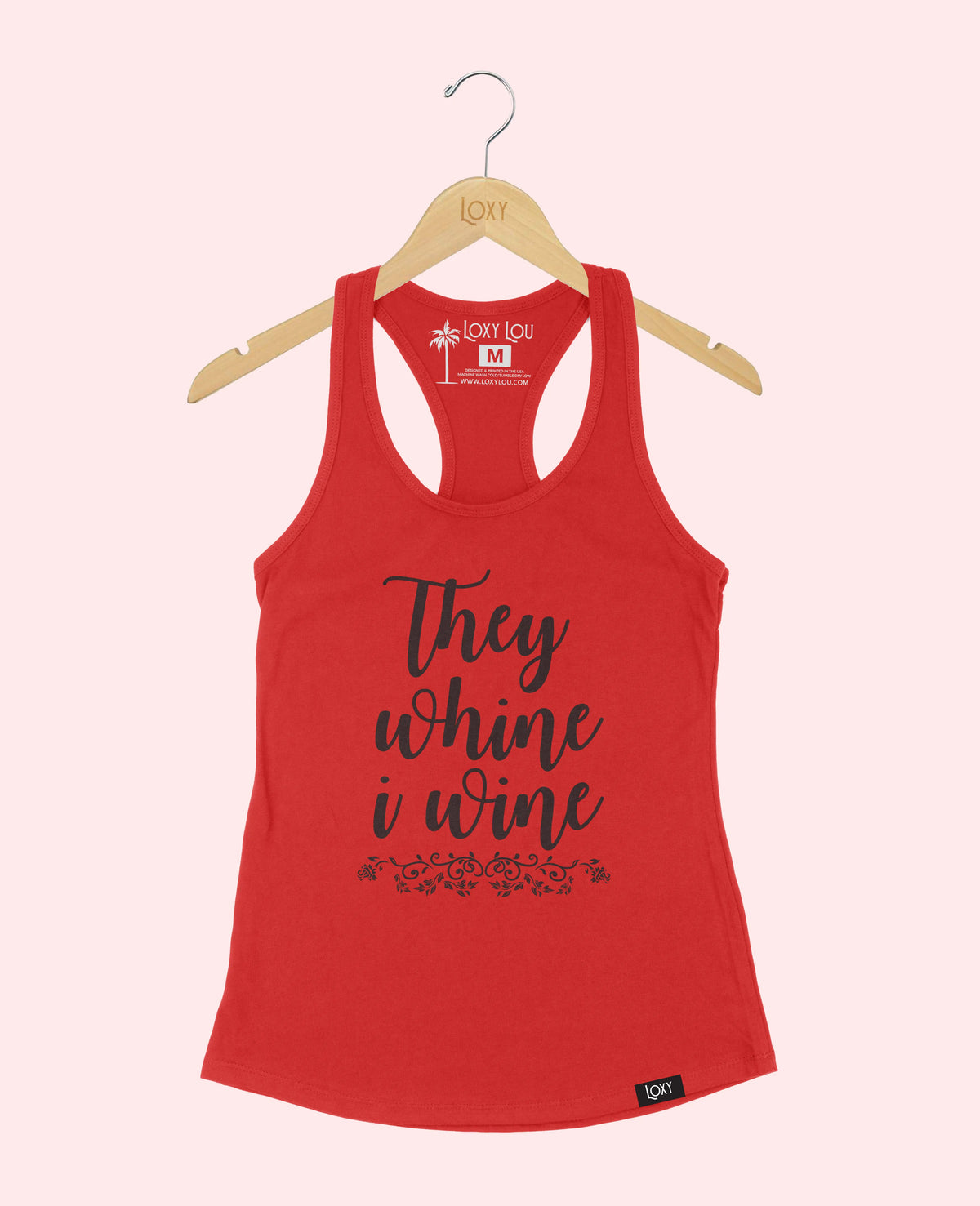 Red Tank Top 1533 They whine I wine - black.webp