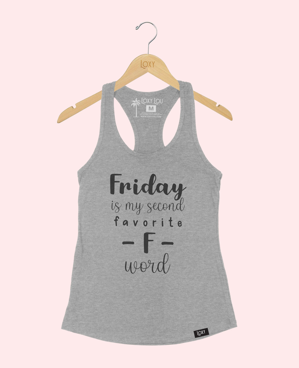 Heather Gray Tank Top 1533 Friday Is My Second Favorite - Black.webp