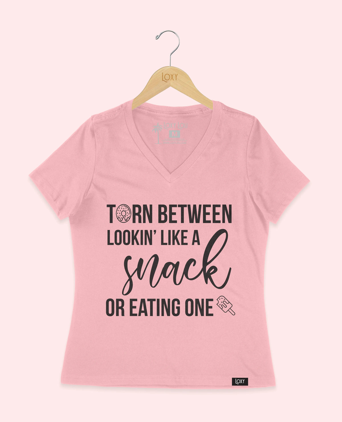 Pink V-neck 6405 snacktorn1w.webp