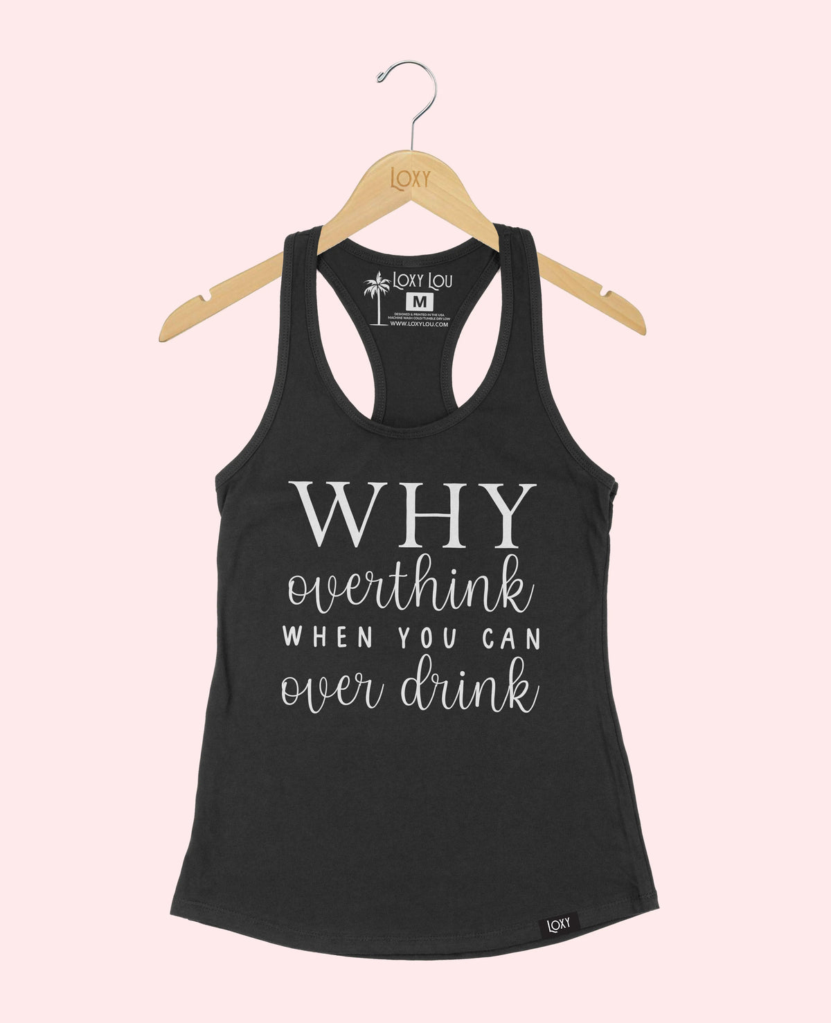 Black Tank Top 1533 Why Overthink - White.webp