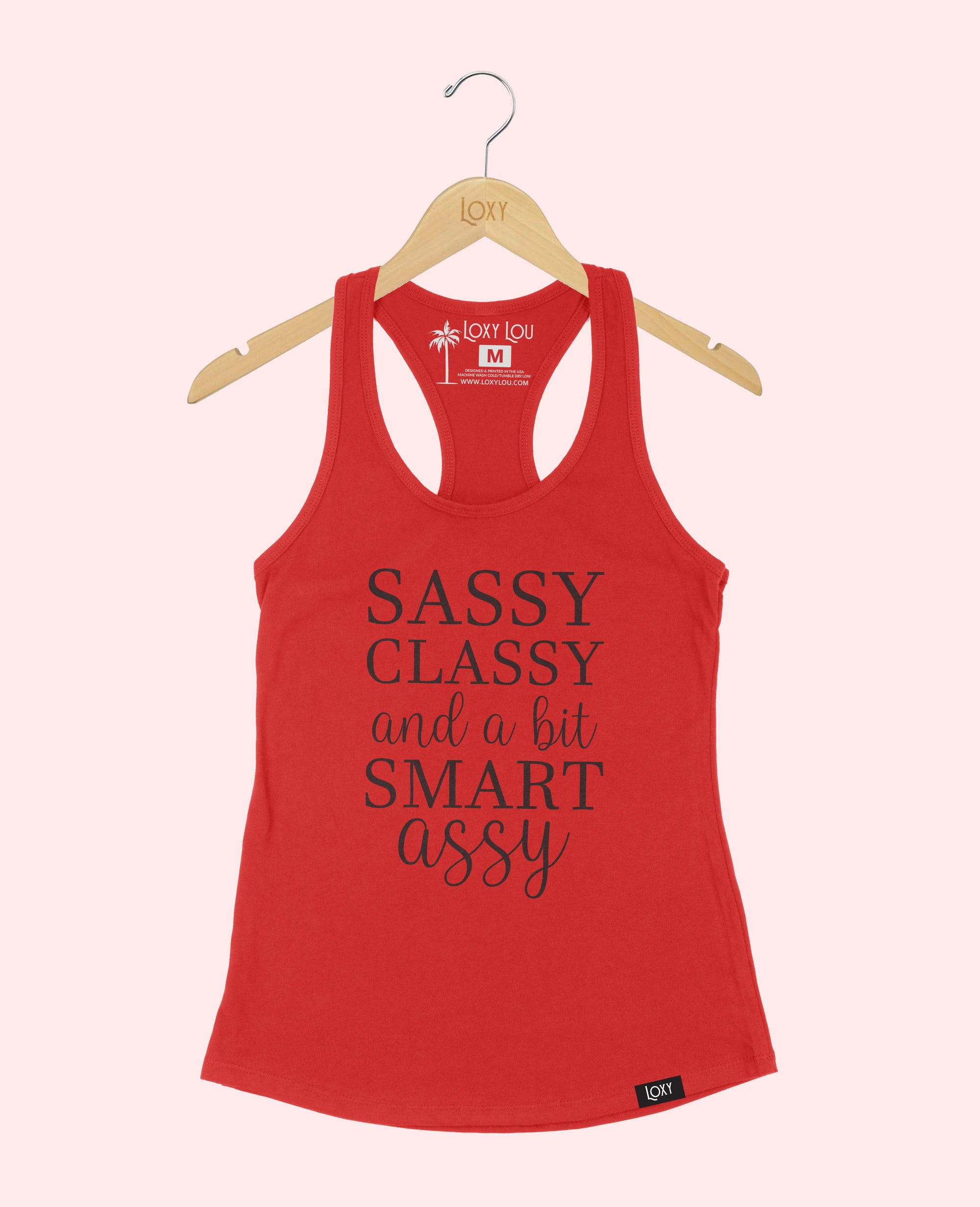 Red Tank Top 1533 Sassy Classy Smart Assy - Black.webp