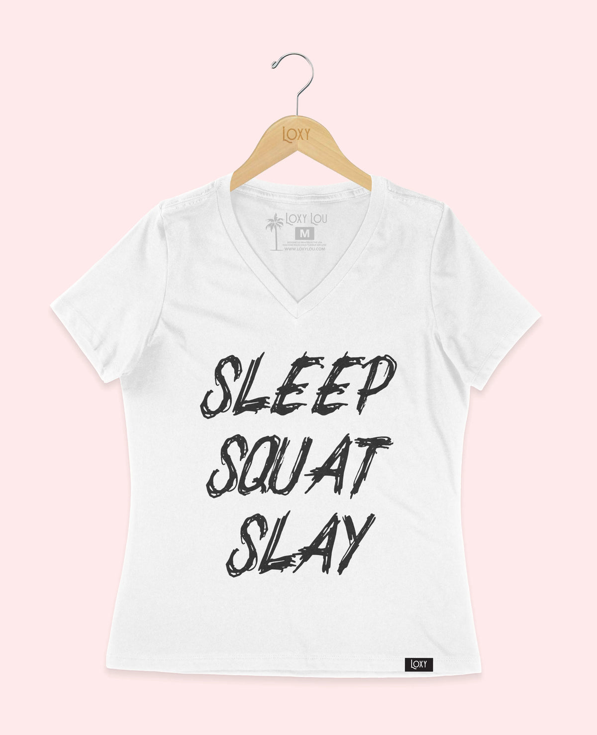 White V-neck 6405 Sleep Squat Slay - White.webp