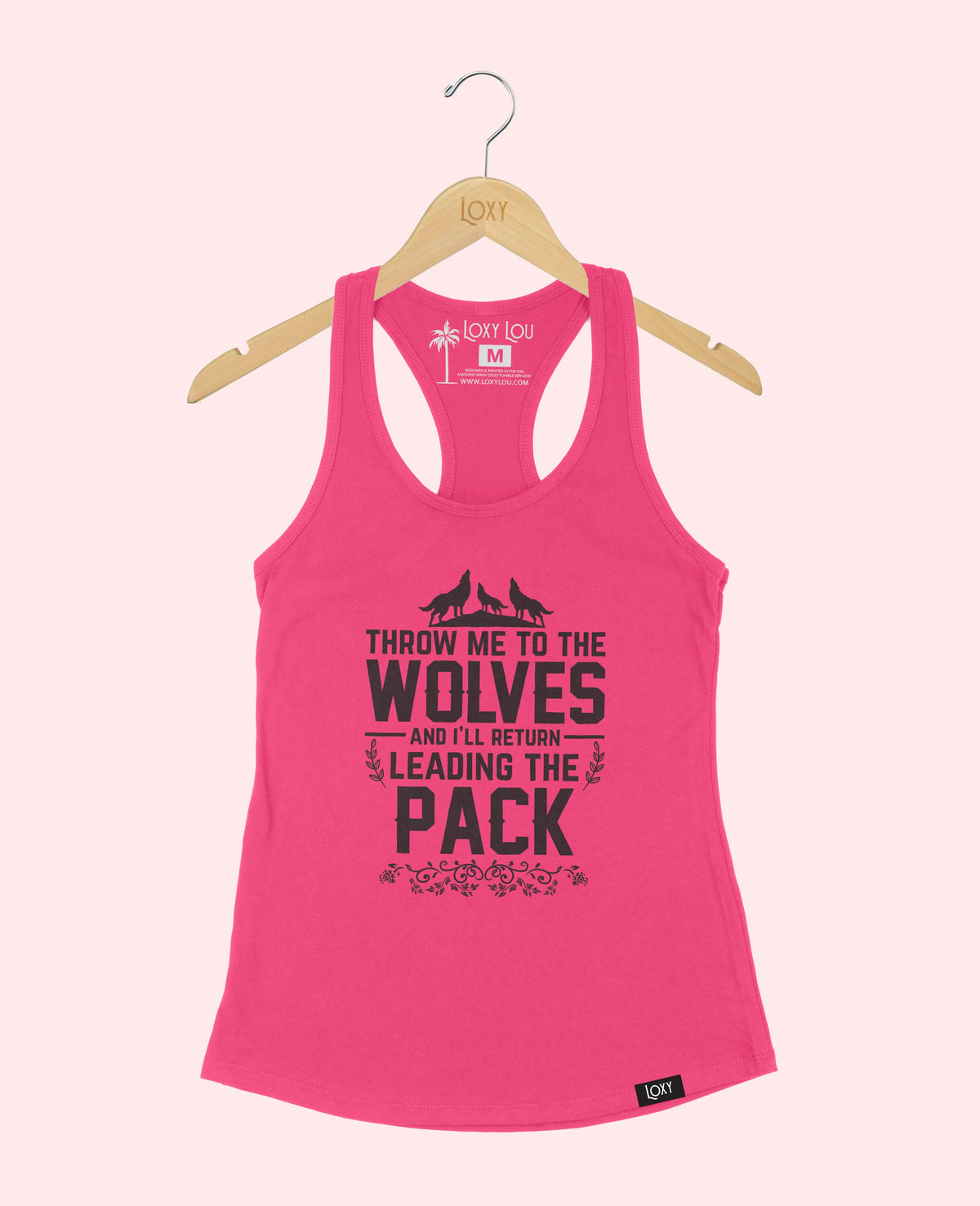 Pink Tank Top 1533 Throw me to the wolves - white.webp