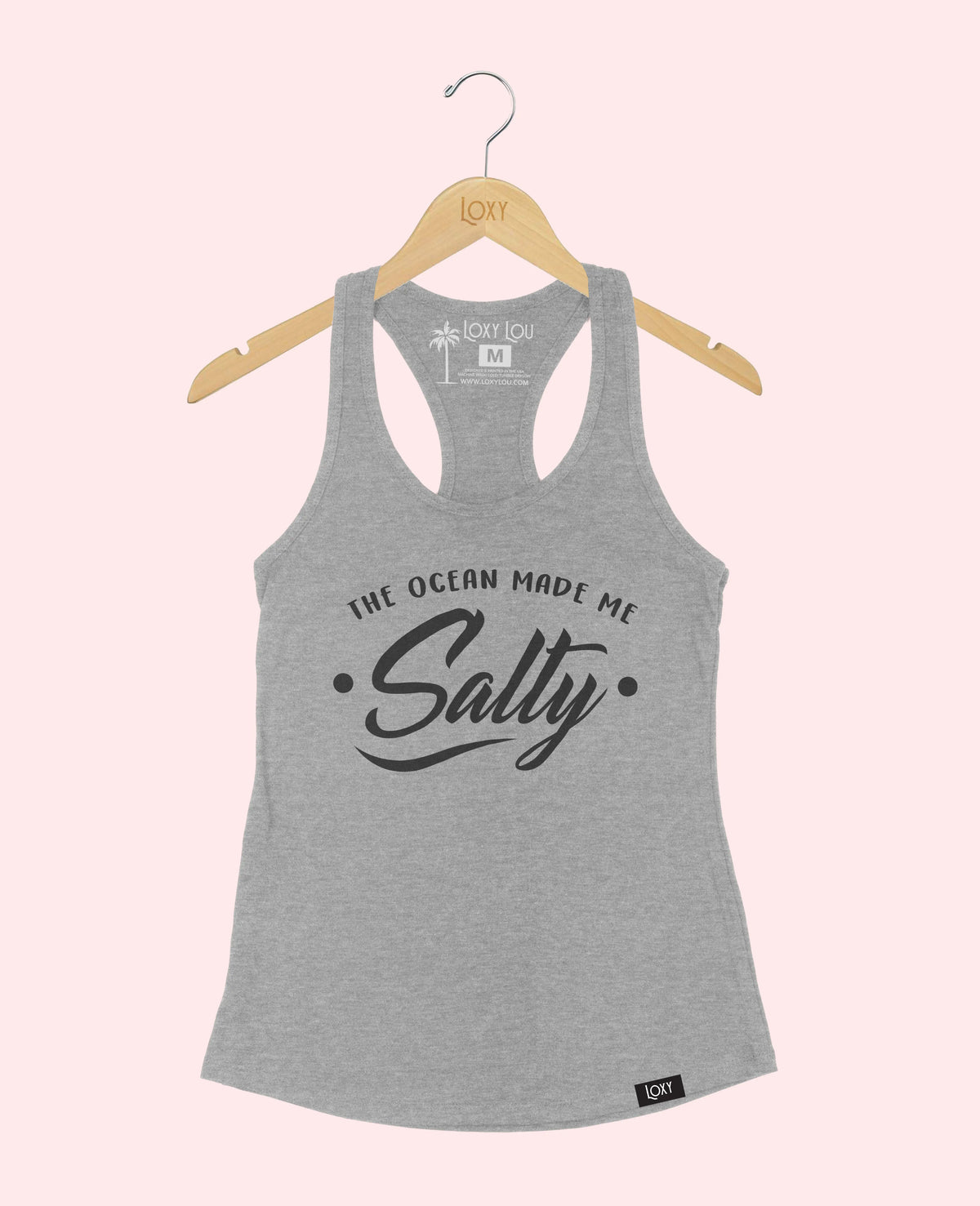 Heather Gray Tank Top 1533 The Ocean Made ME Salty - White.webp