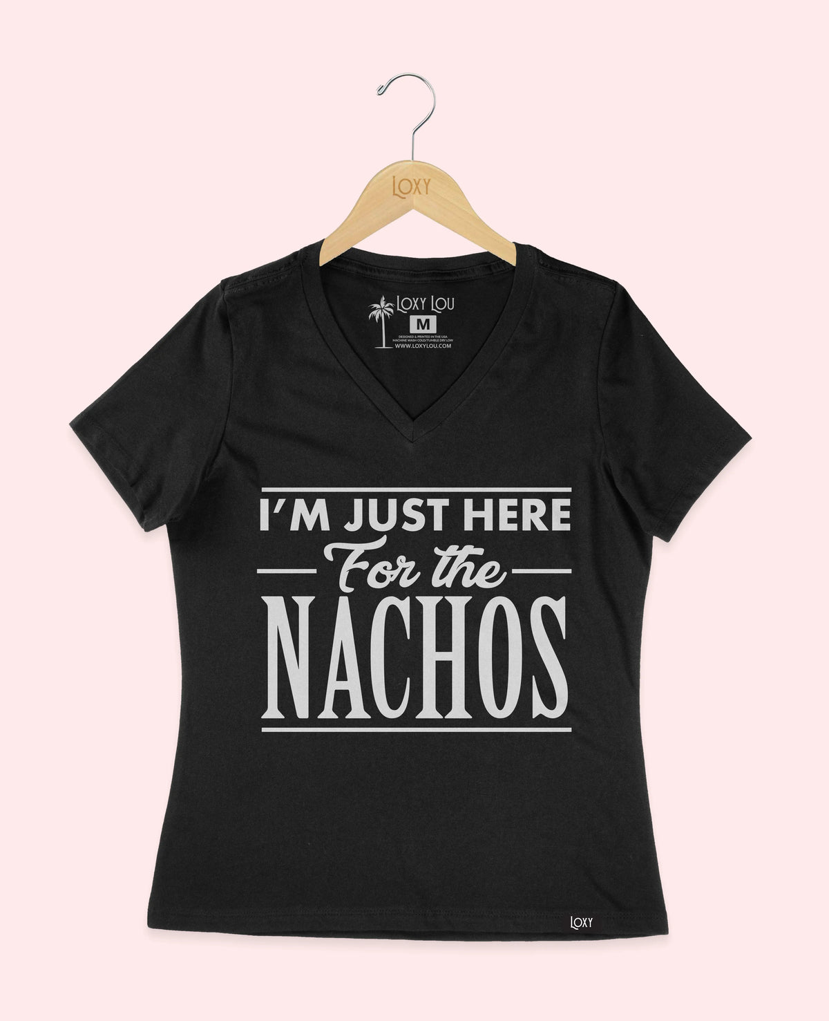 Black V-neck 6405 justherefornachos1bk.webp