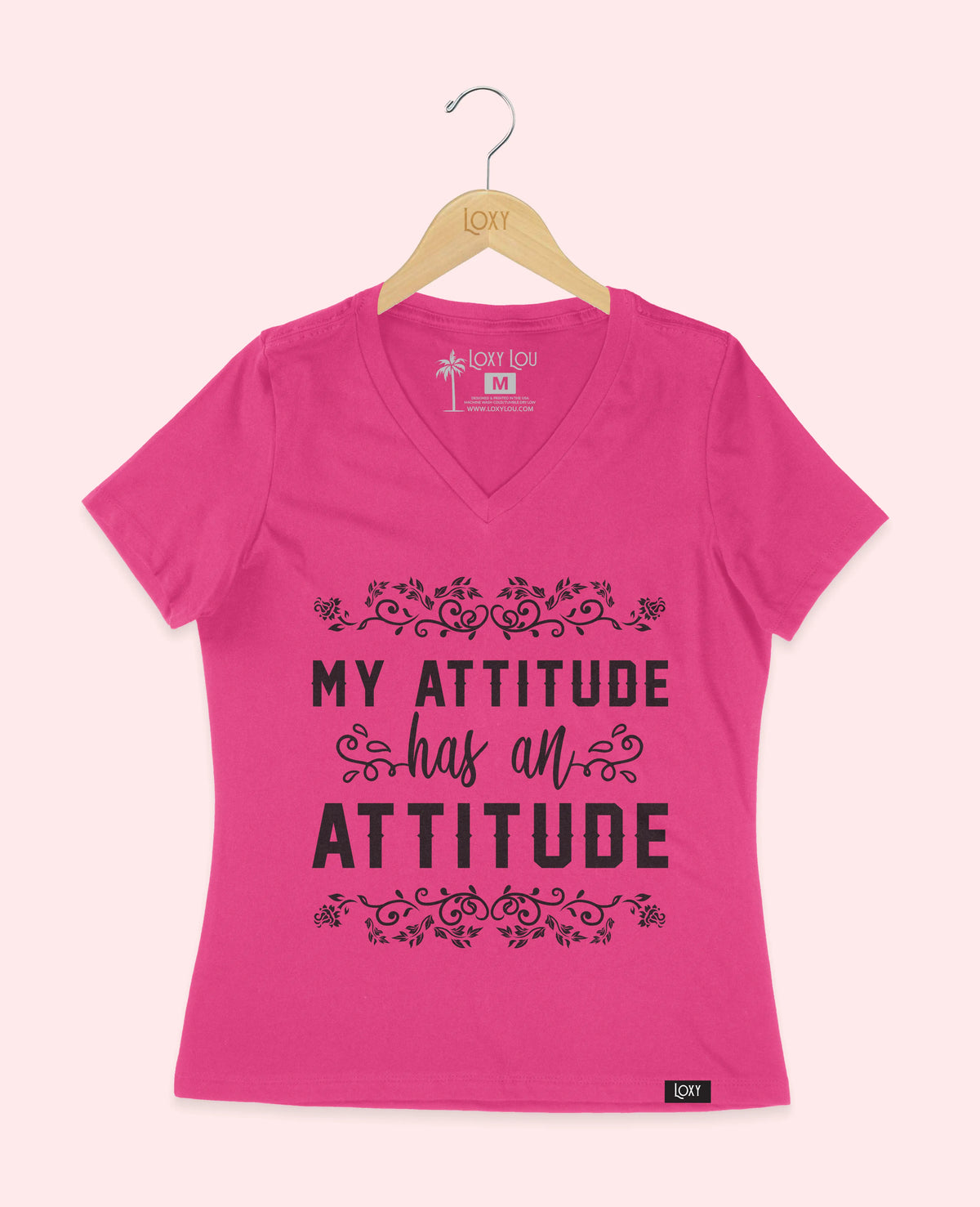 Berry V-neck 6405 my attitude has an attitude - white.webp