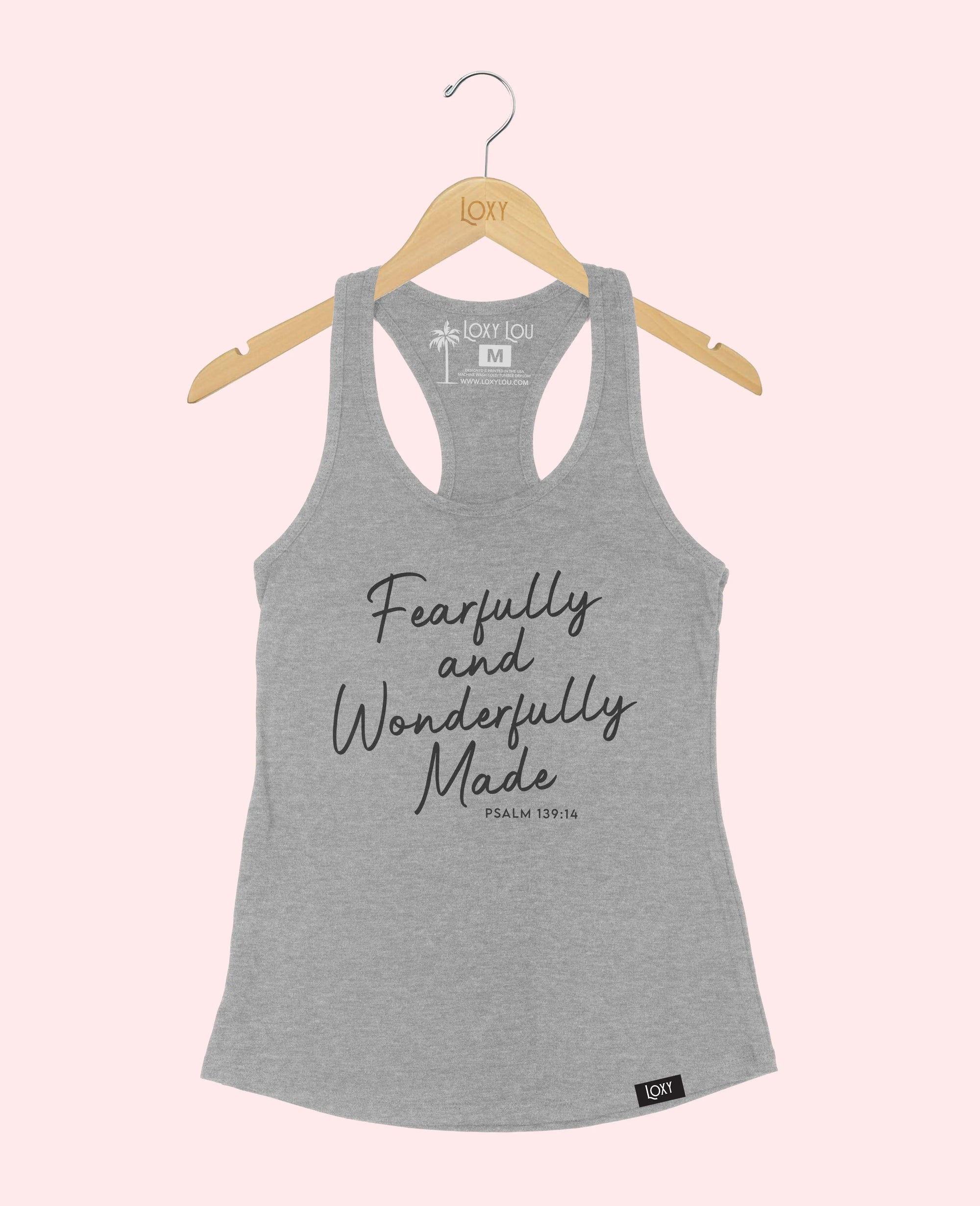 Heather Gray Tank Top 1533 Fearfully and Wonderfully Made - Black.webp