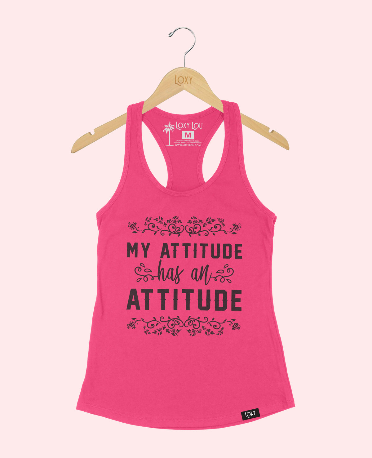 Pink Tank Top 1533 my attitude has an attitude - white.webp