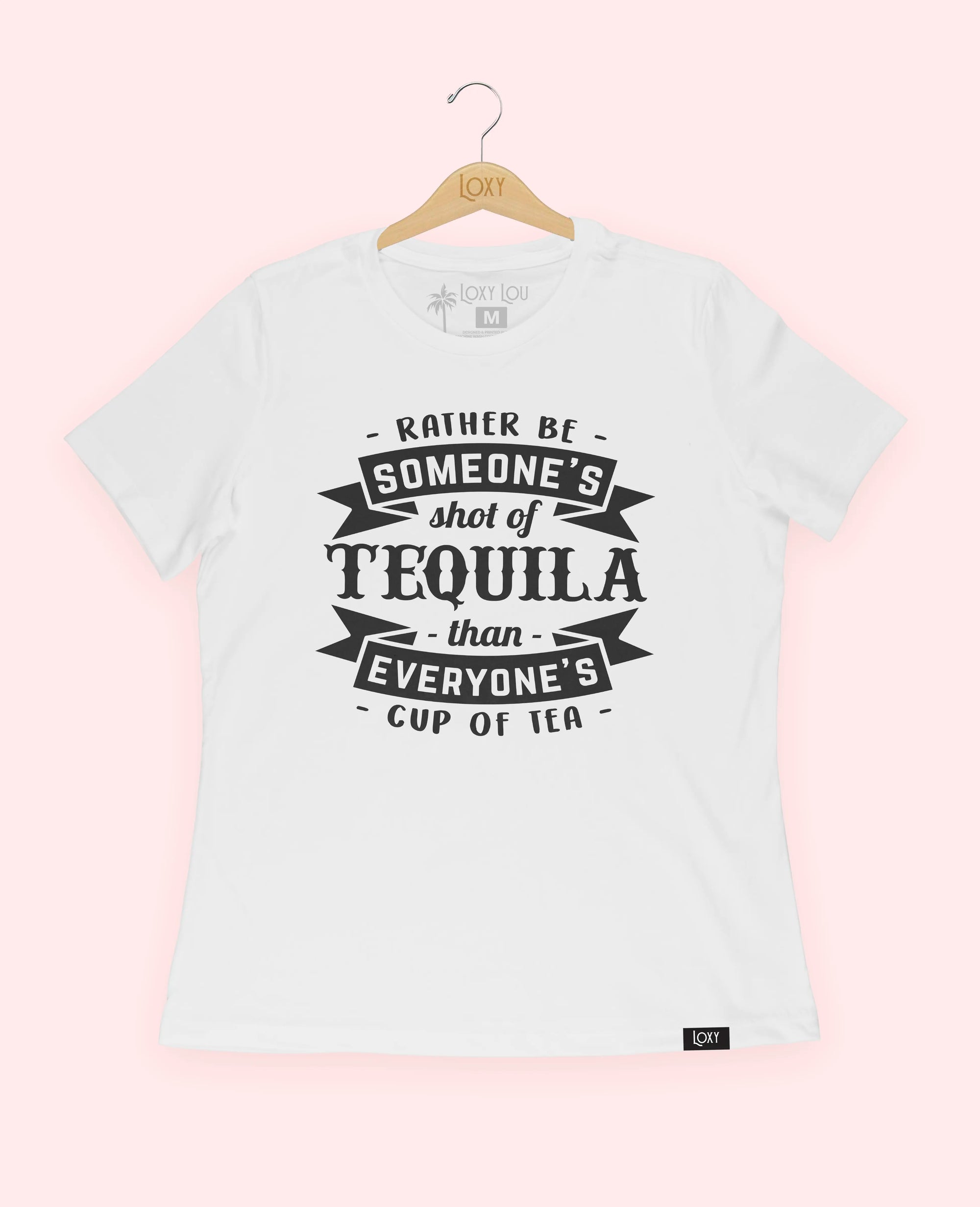 White Tee 6400 Rather be someones shot of tequila blk.webp