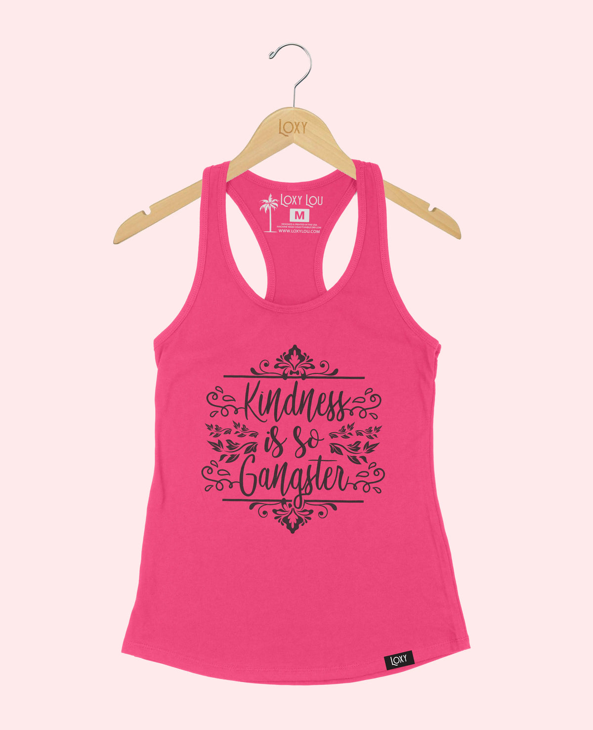 Pink Tank Top 1533 Kindness is so gangster white.webp