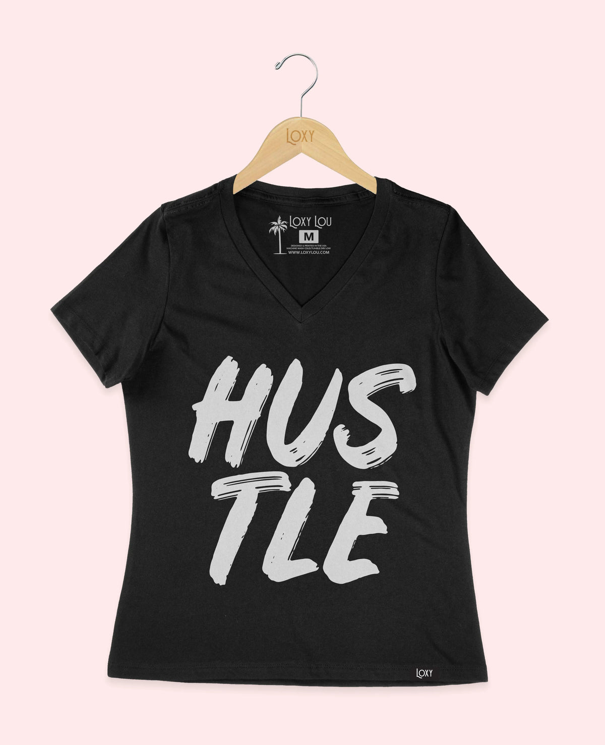 Black V-neck 6405 hustle1bk.webp